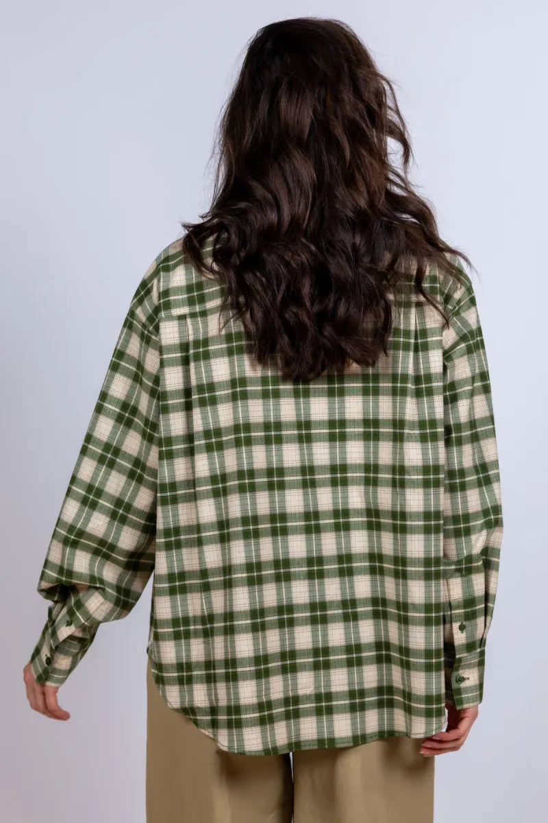 ESSENTIEL ANTWERP Blouse met ruitpatroon - Olijfgroen