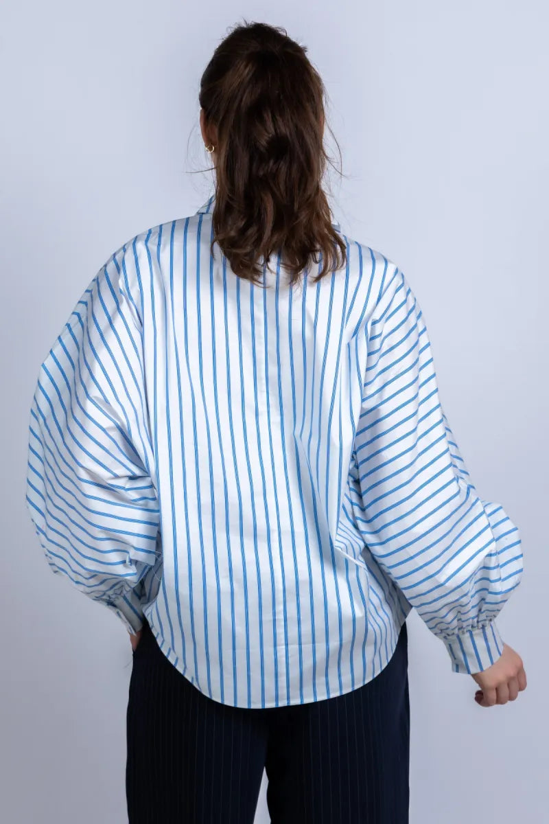 HERZENS HERZENS 25261-6205 Blouse met strepen - Wit