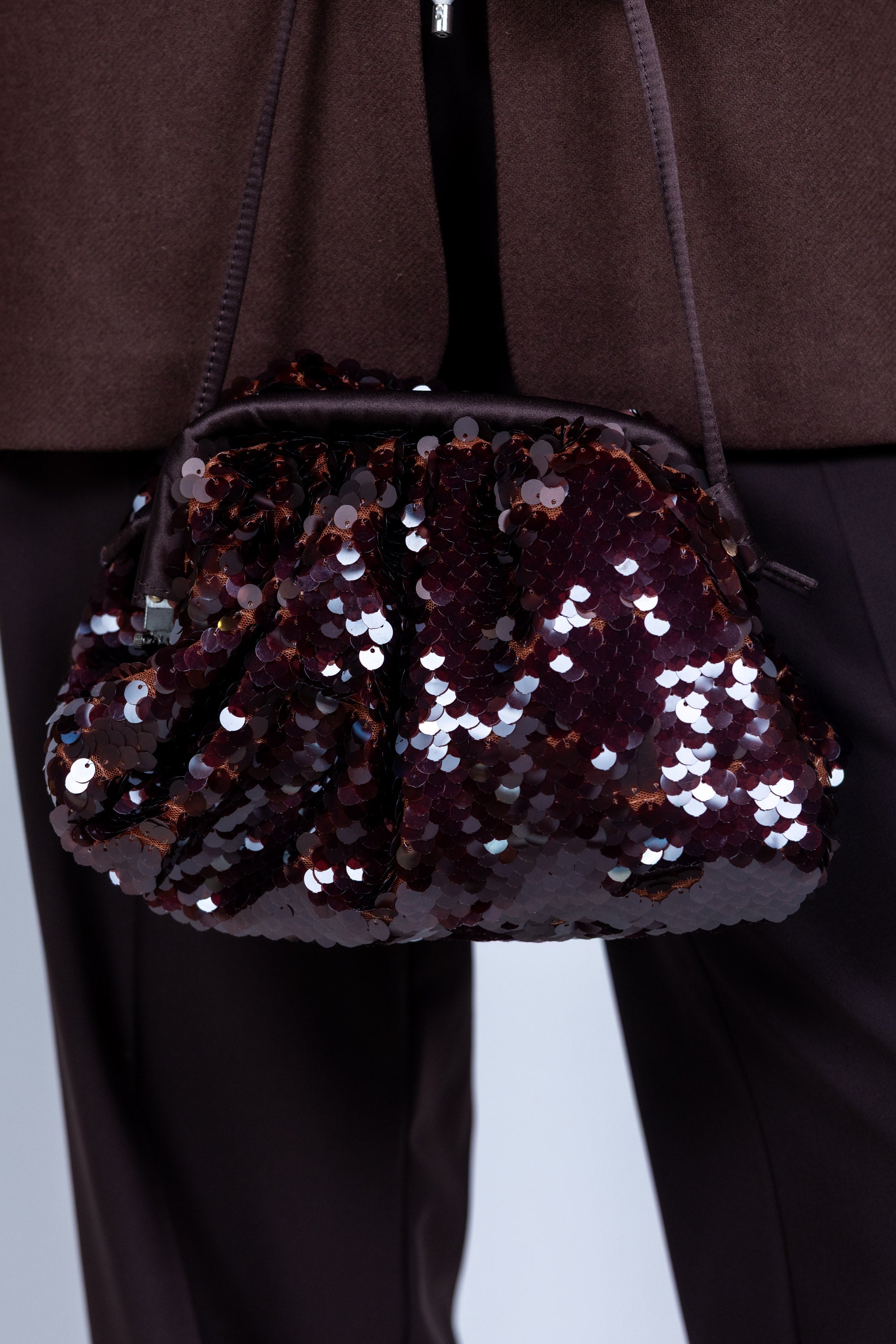 Tas met pailletten - Bruin