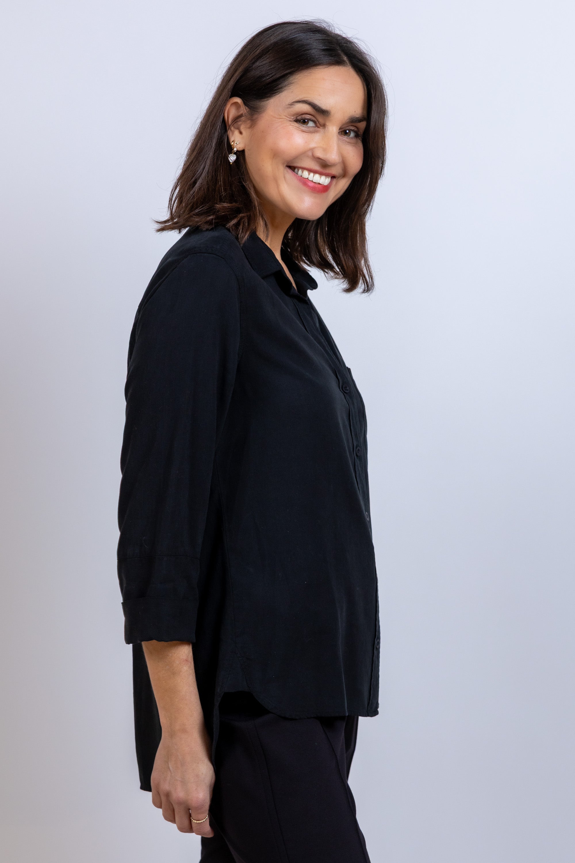 Blouse met knopen - Nearly black