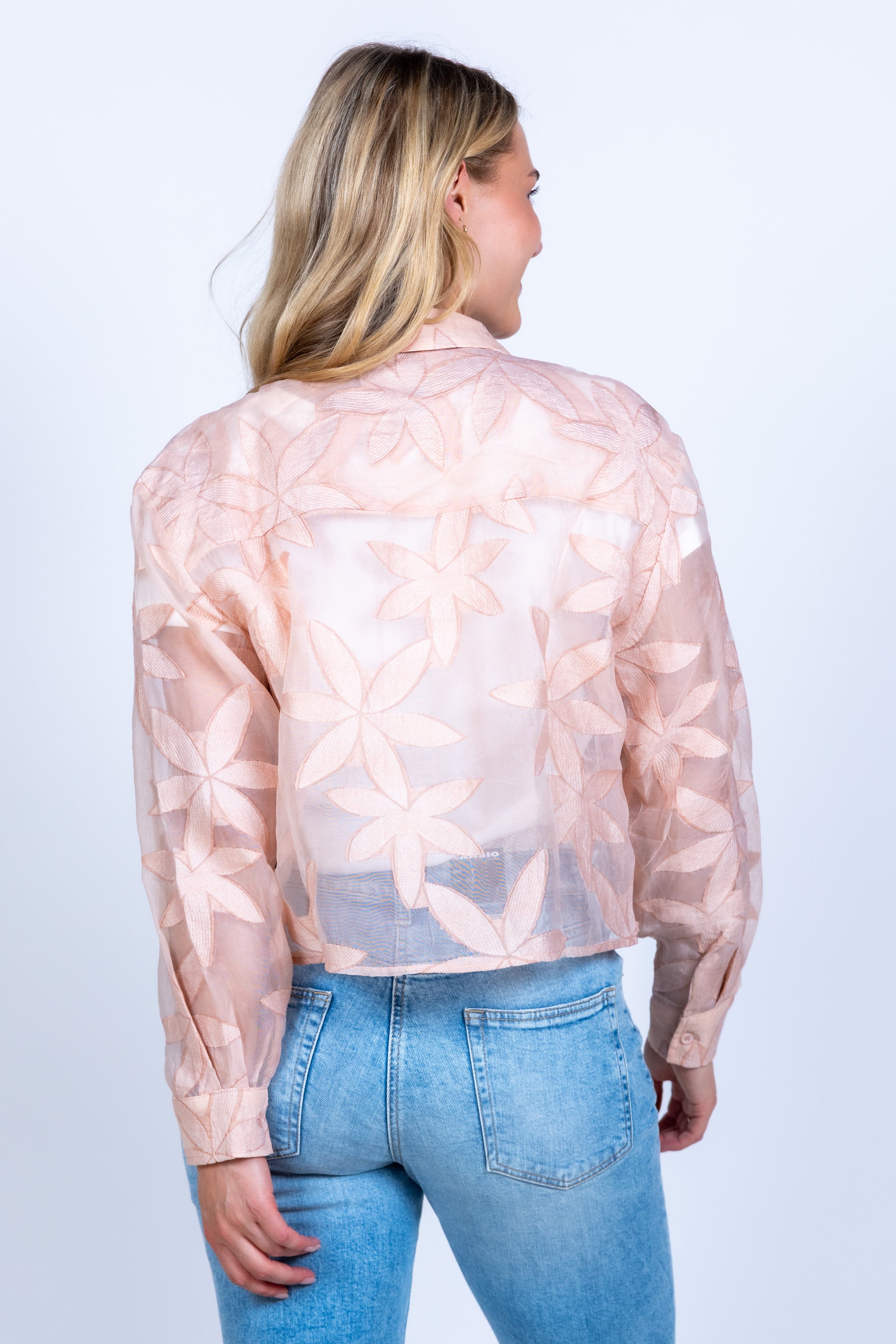 Blouse met bloemenpatroon - Oudroze
