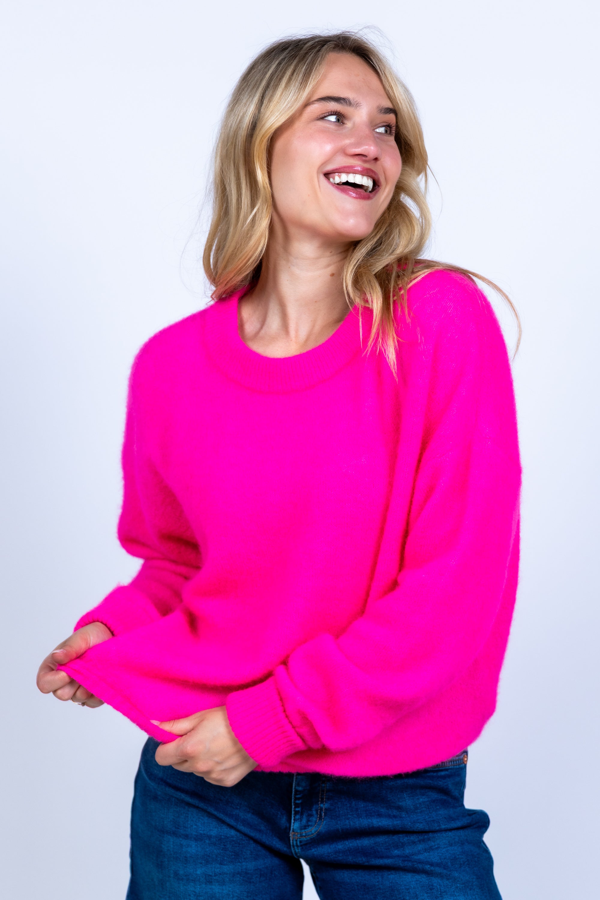 Trui met ronde hals - Pink/cyclaam