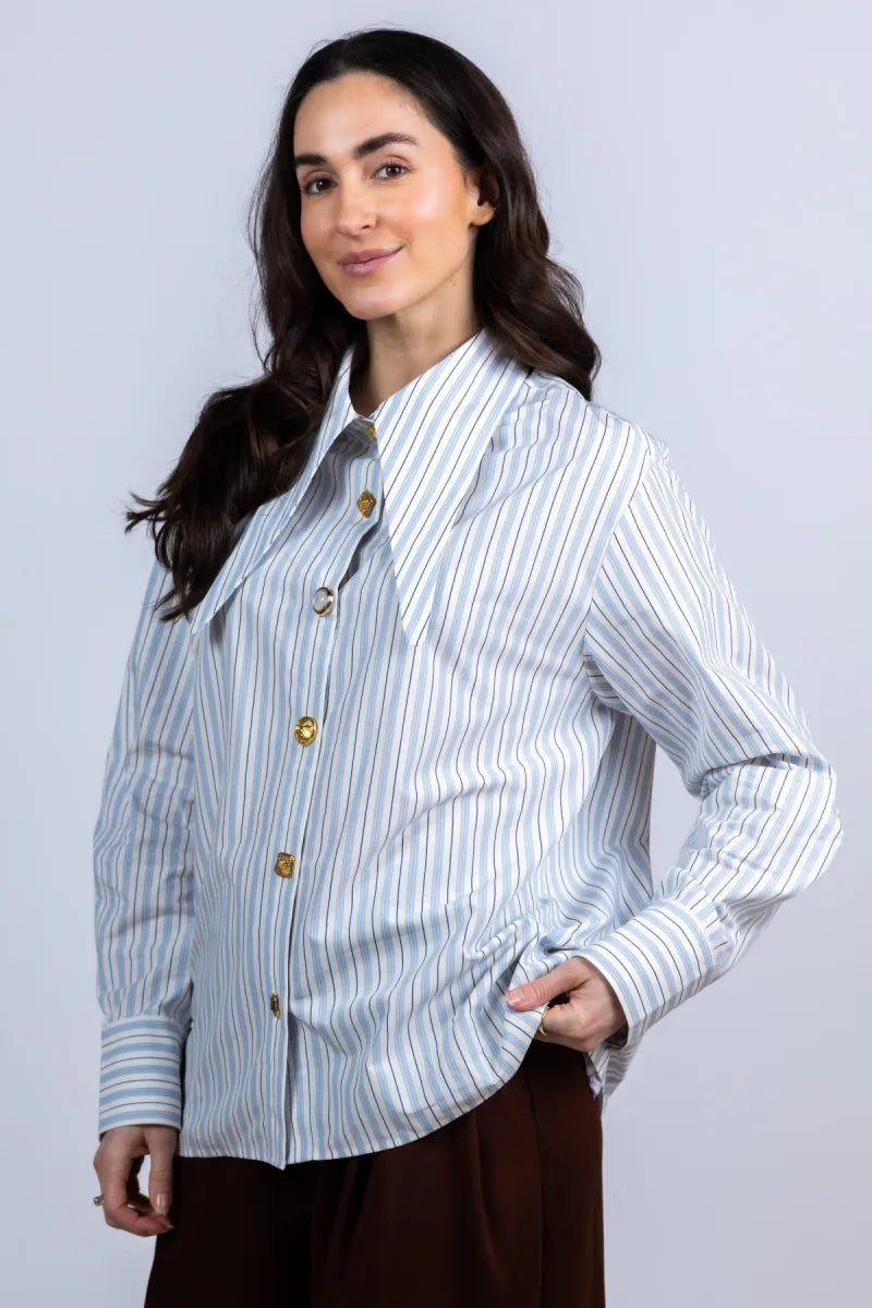 ESSENTIEL ANTWERP ESSENTIEL ANTWERP JOMATO Blouse met strepen - Bleu