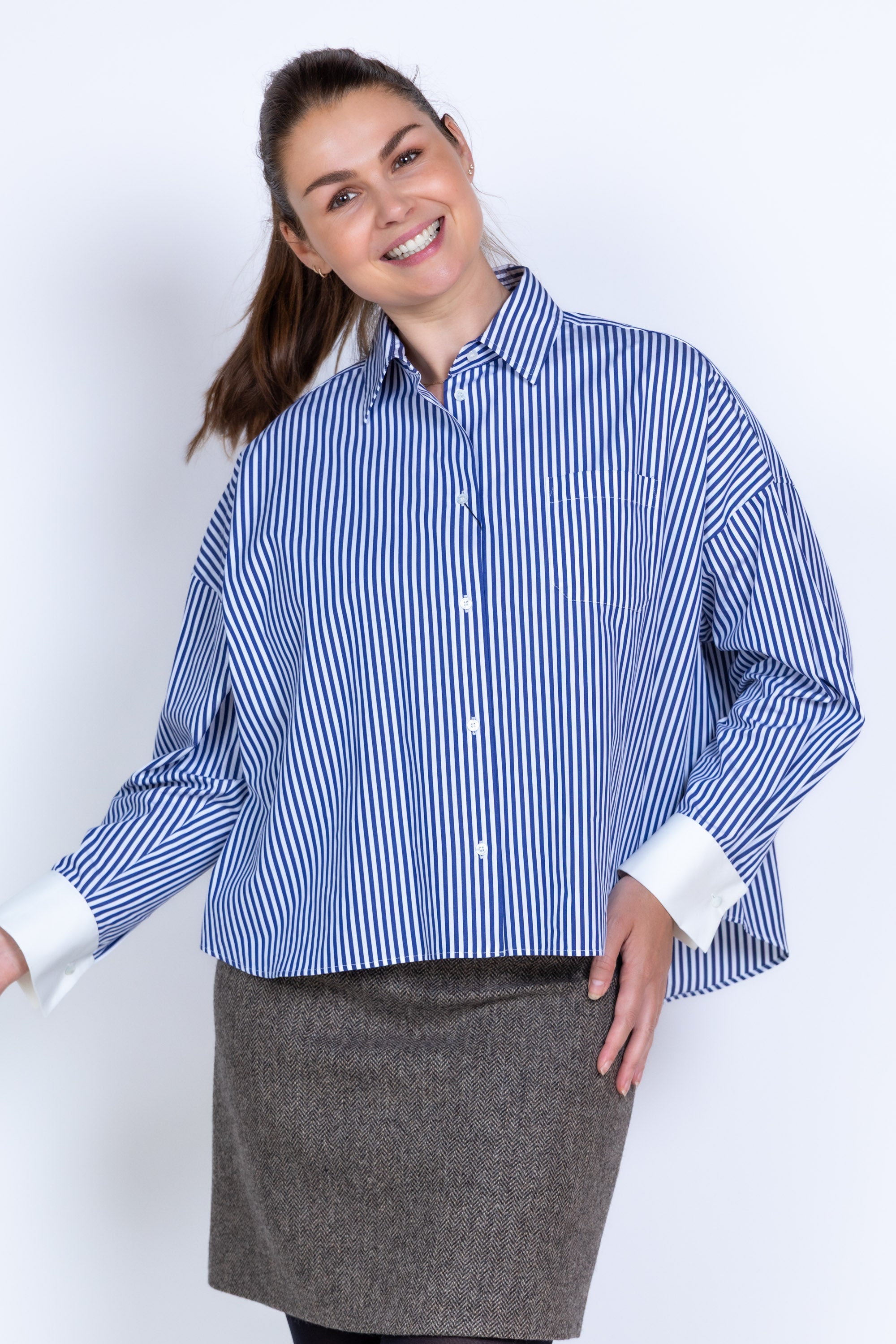 Blouse met strepen - Ecru