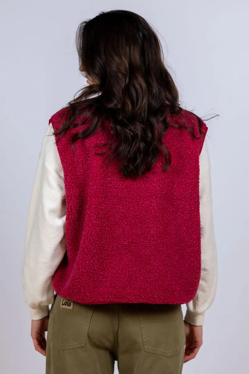 AMERICAN VINTAGE AMERICAN VINTAGE HOK 16B Gilet met knopen - Donkerrood