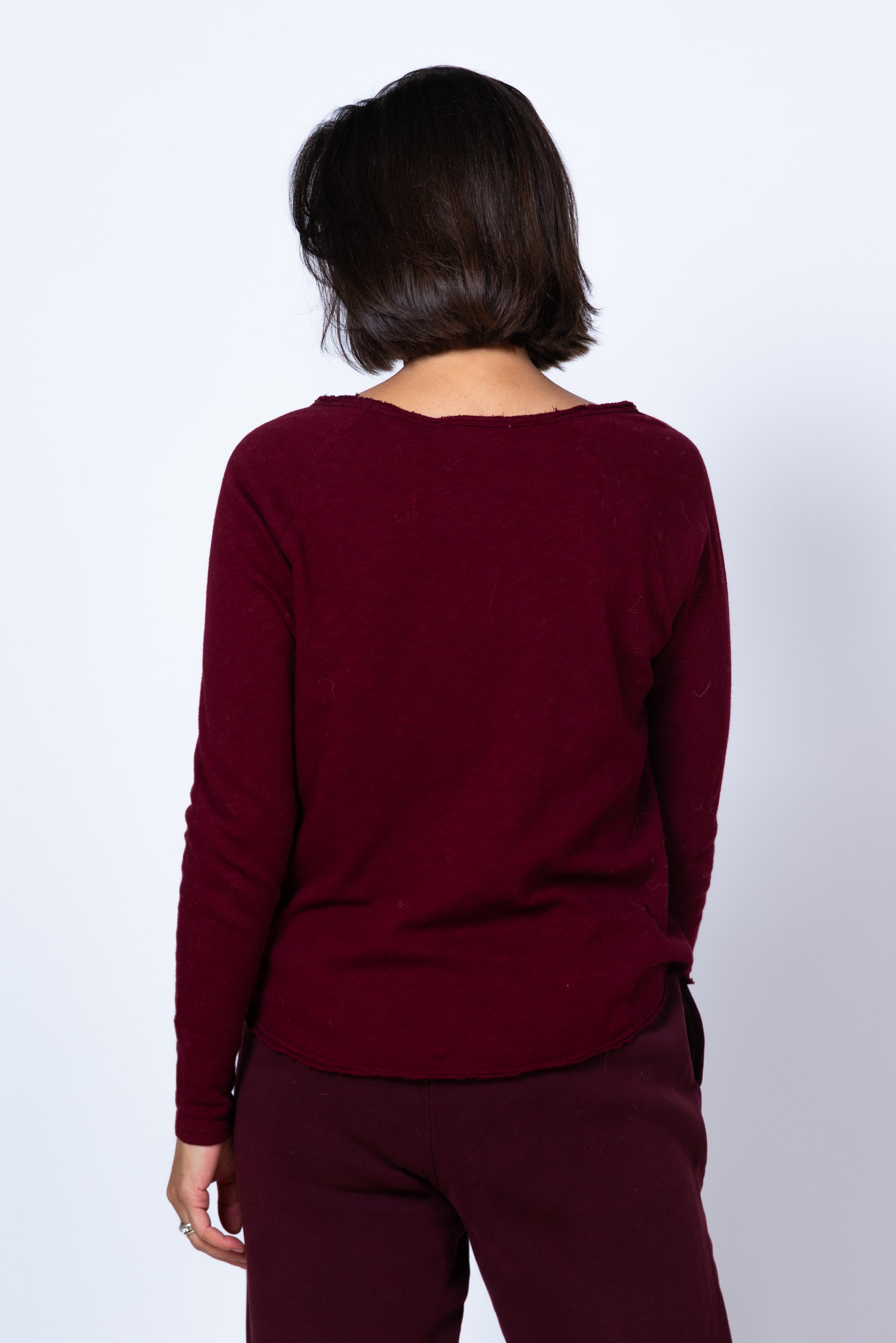 Trui met ronde hals - Donkerbordeaux