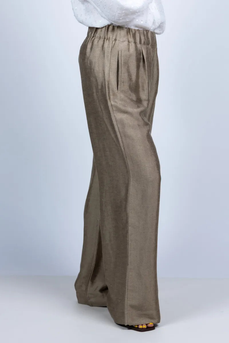 BY-BAR BY-BAR BENJI GLOSS PANTS BY-BAR BENJI GLOSS PANTS Wijde pantalon - Goud