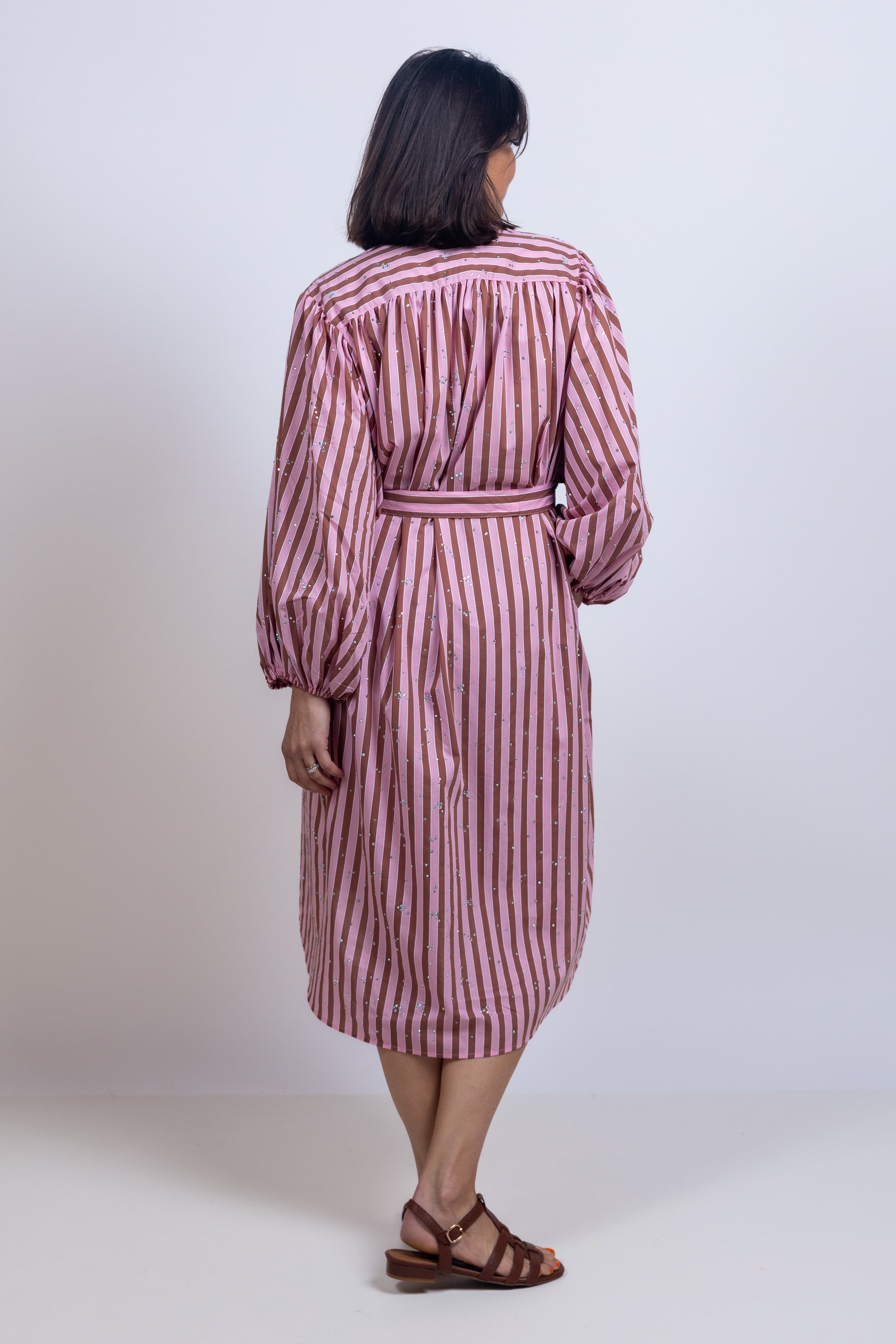 Jurk met strepen - Roze