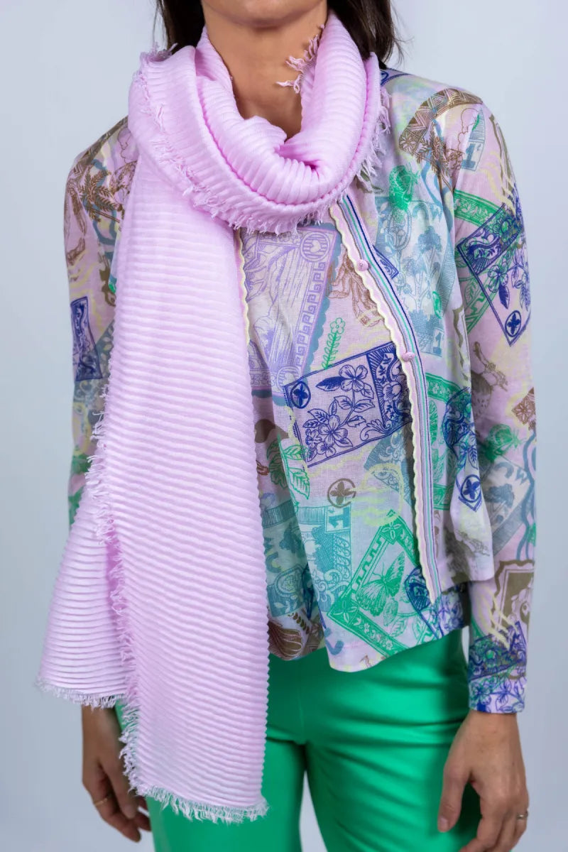 MARCCAIN COLLECTIE MARCCAIN COLLECTIE AC.B4.03 Z70 Sjaal met franjes - Roze
