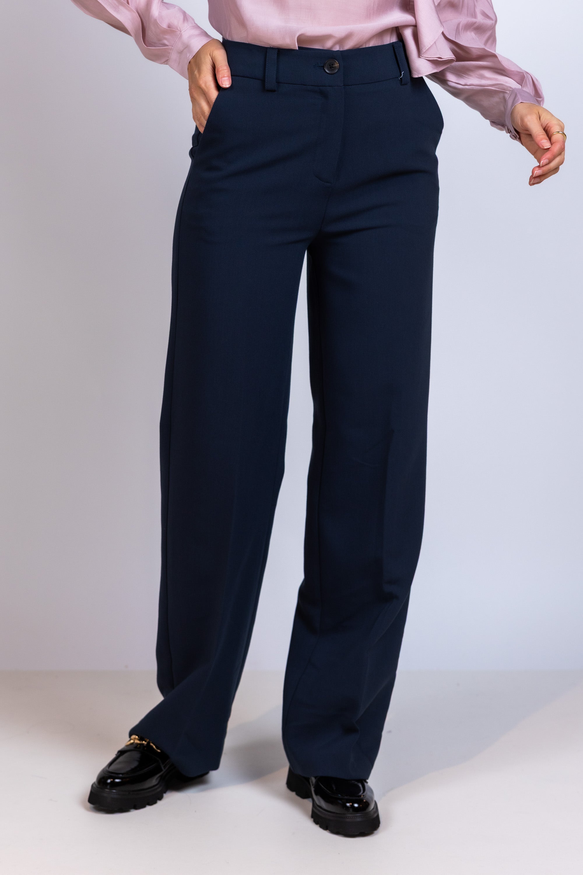 Broek met rechte pijpen - Marine