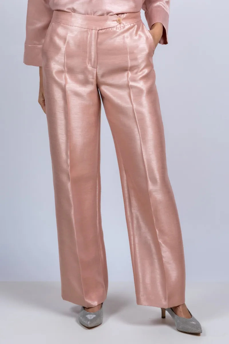 XANDRES XANDRES Peyvin Glanzende pantalon - Roze