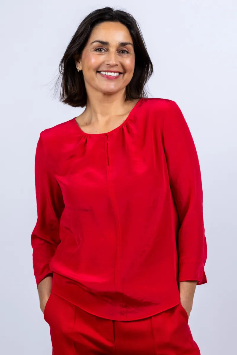 LUISA CERANO Blouse met ronde hals - Rood
