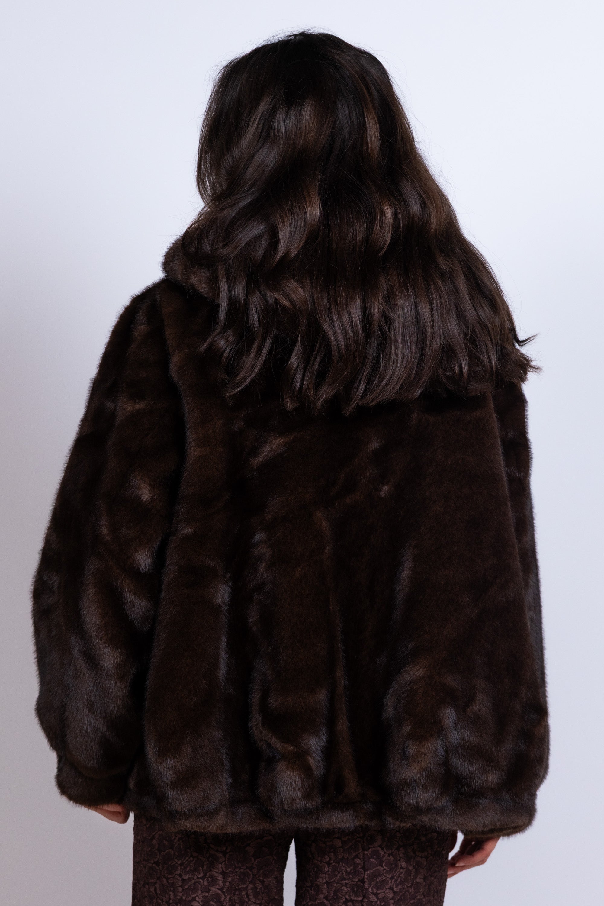 Bontjas met capuchon - Bruin