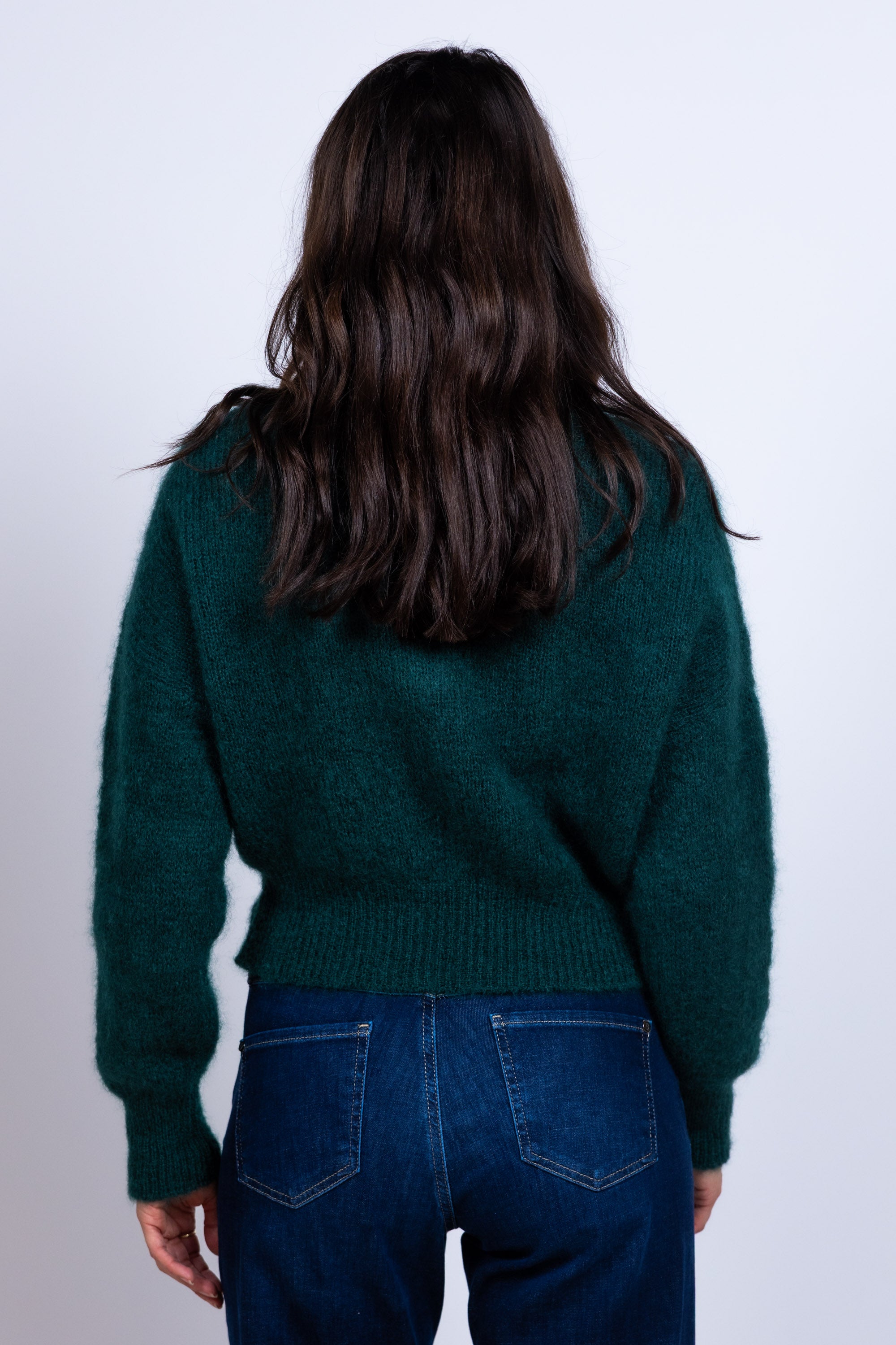 Trui met v-hals - Flessegroen