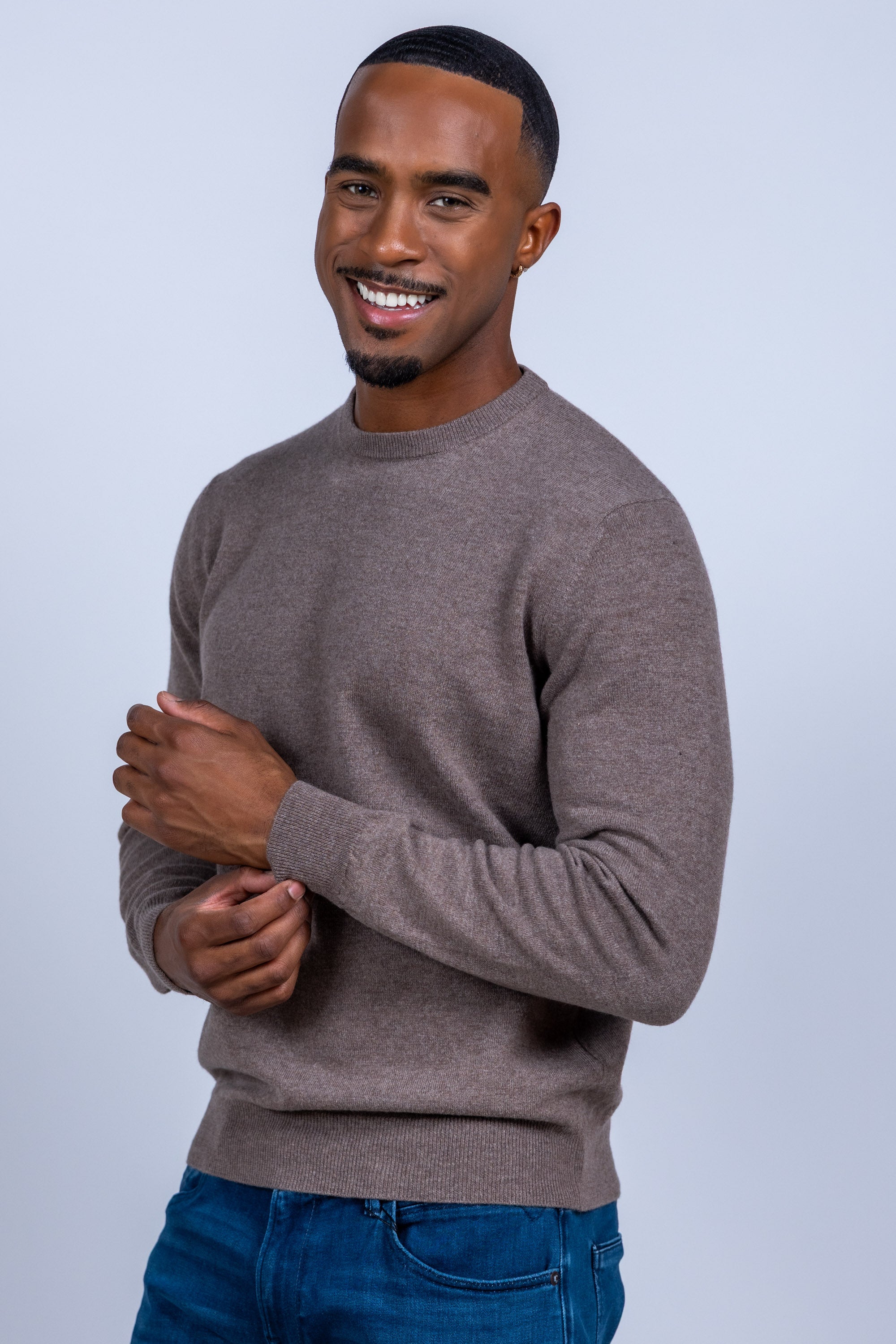 Trui met ronde hals - Taupe