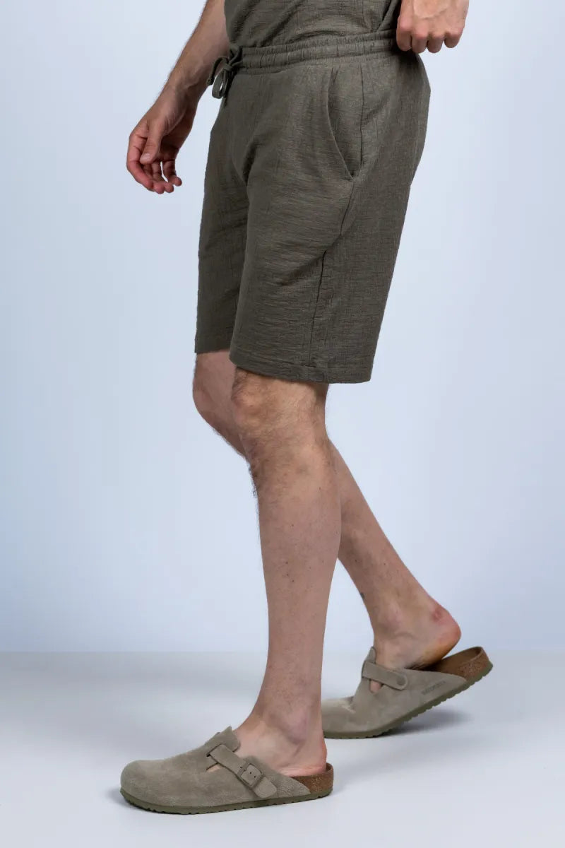 BUTCHER OF BLUE BUTCHER OF BLUE M2611075 Short met elastische taille - Bronsgroen