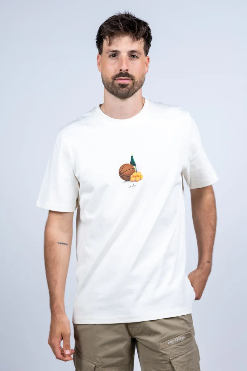 LES DEUX H LES DEUX H 1002020 T-shirt met print - Ecru
