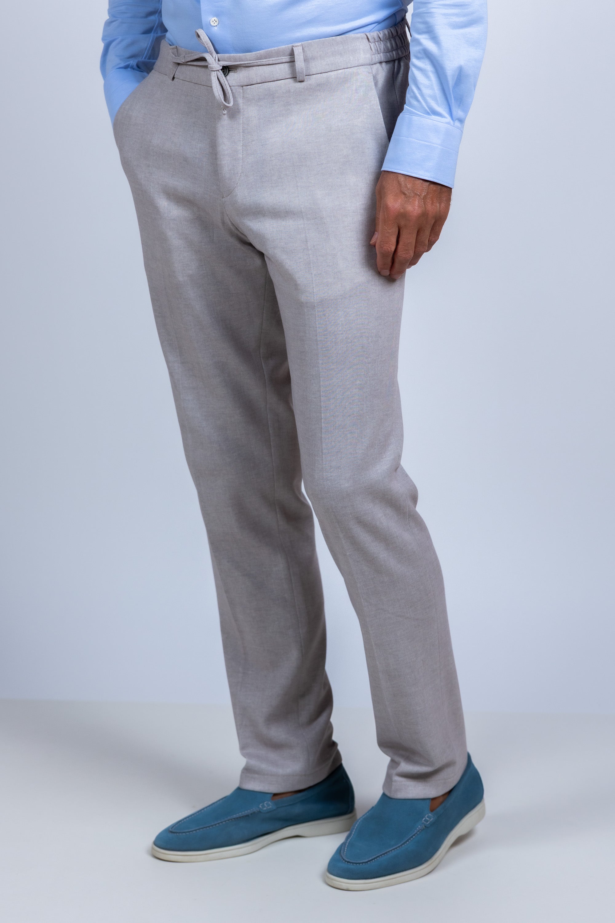 Pantalon met koordje - Beige