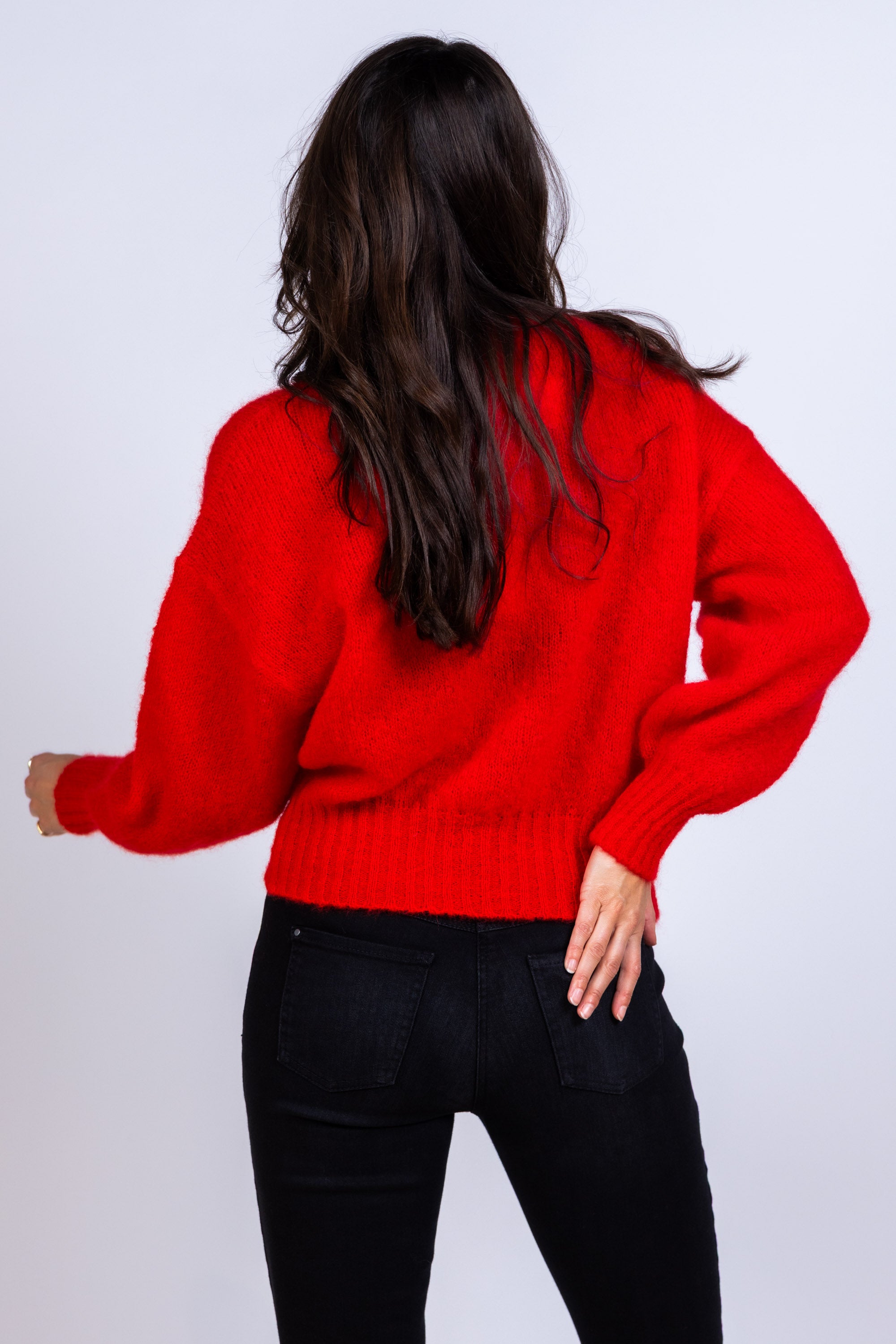 Trui met ronde hals - Rood
