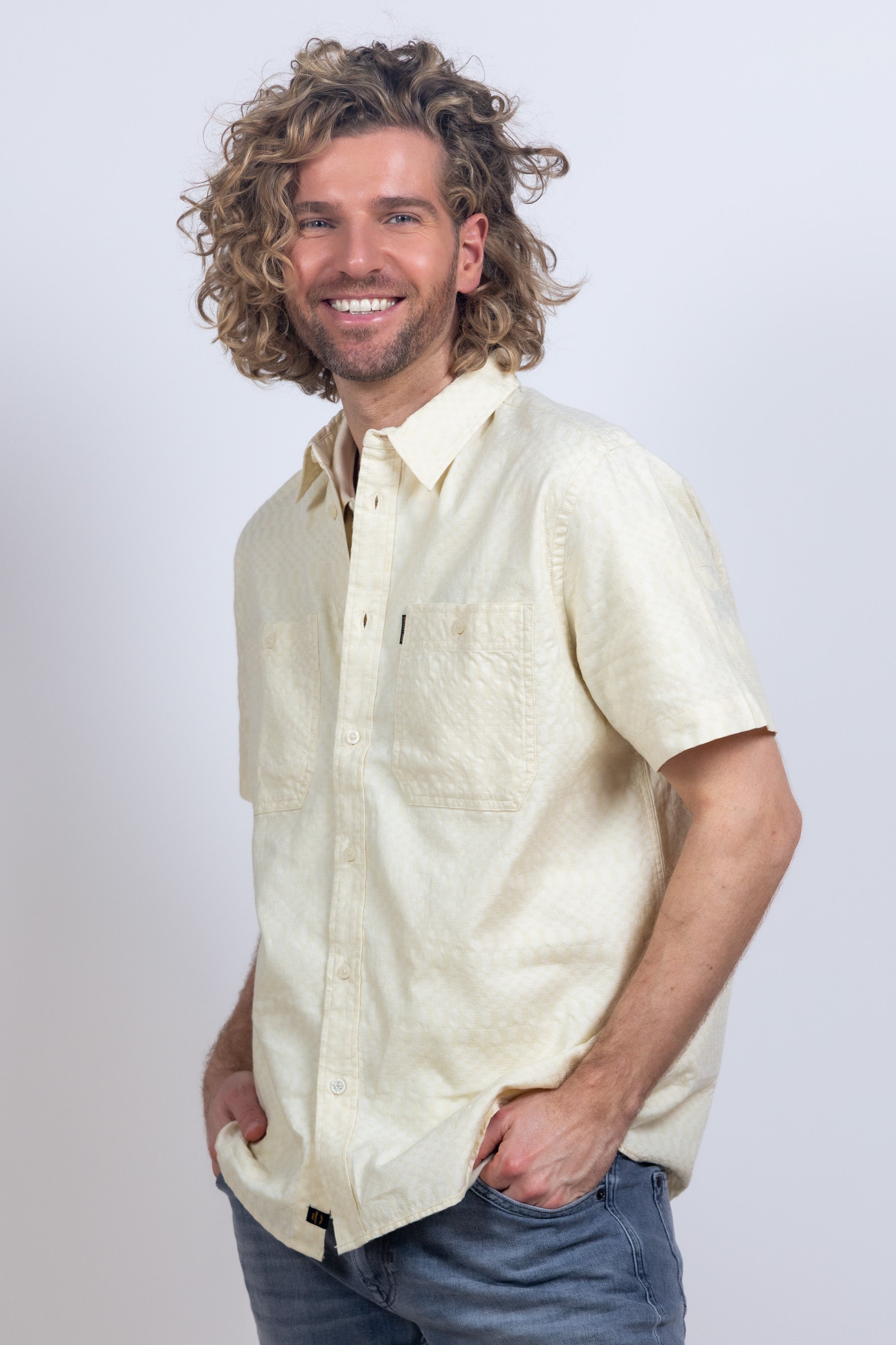 Overhemd met korte mouwen - Ecru