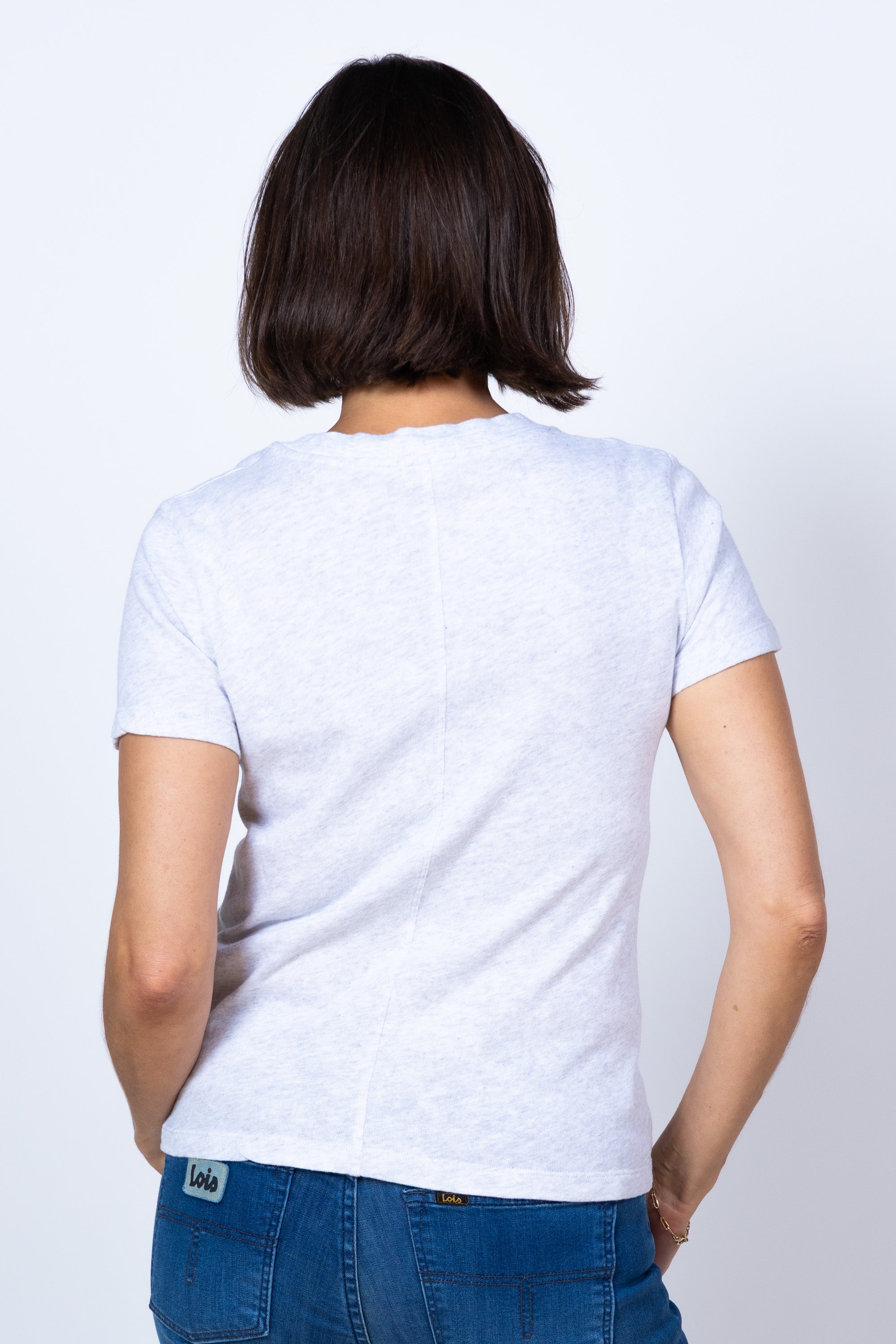 T-shirt met ronde hals - Lichtgrijs