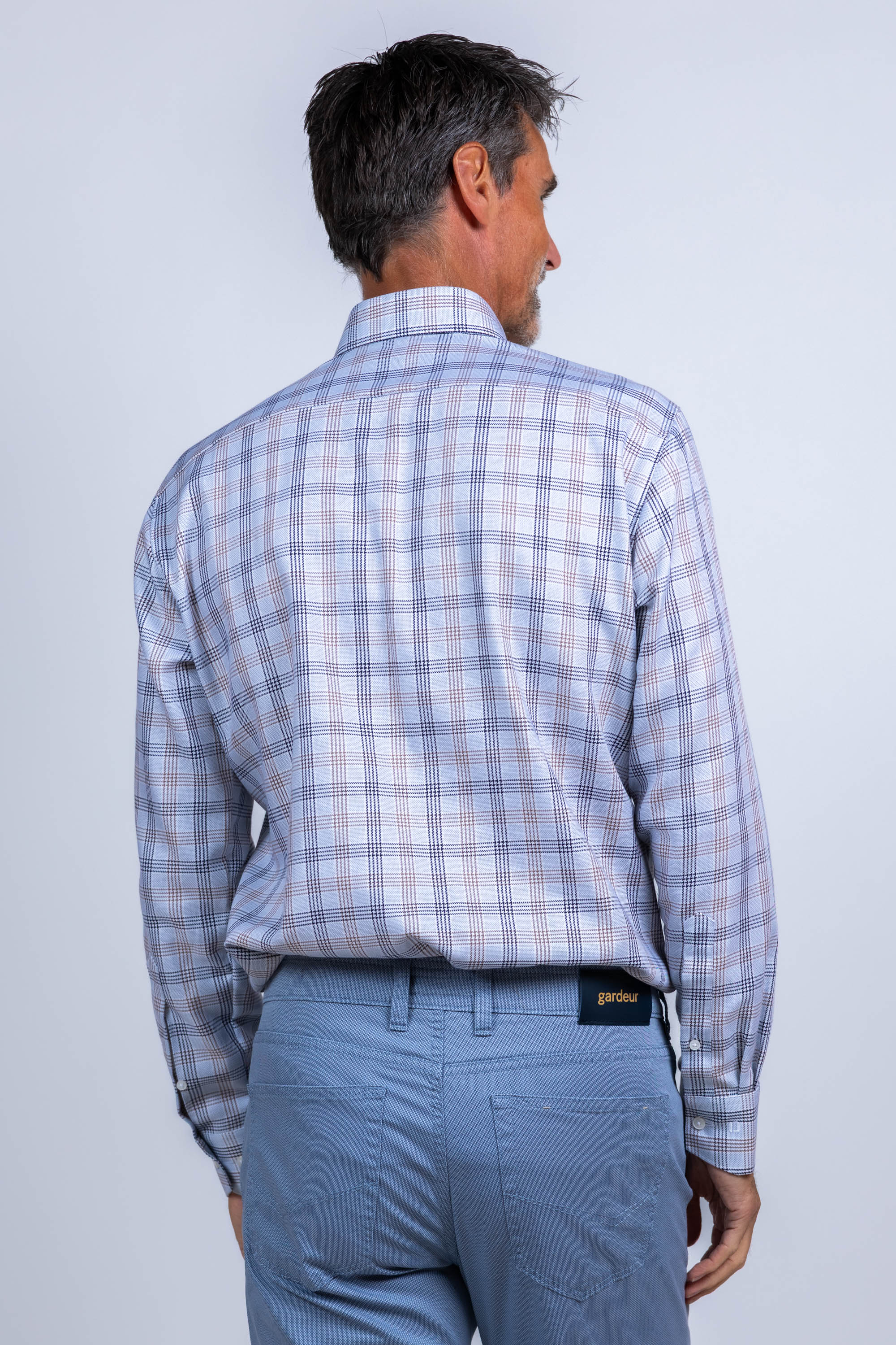 Overhemd met ruit - Cognac