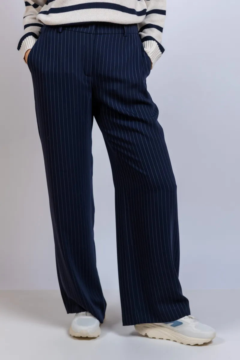 RAFFAELLO ROSSI RAFFAELLO ROSSI 6938 MILARA Wijde pantalon met strepen - Marine