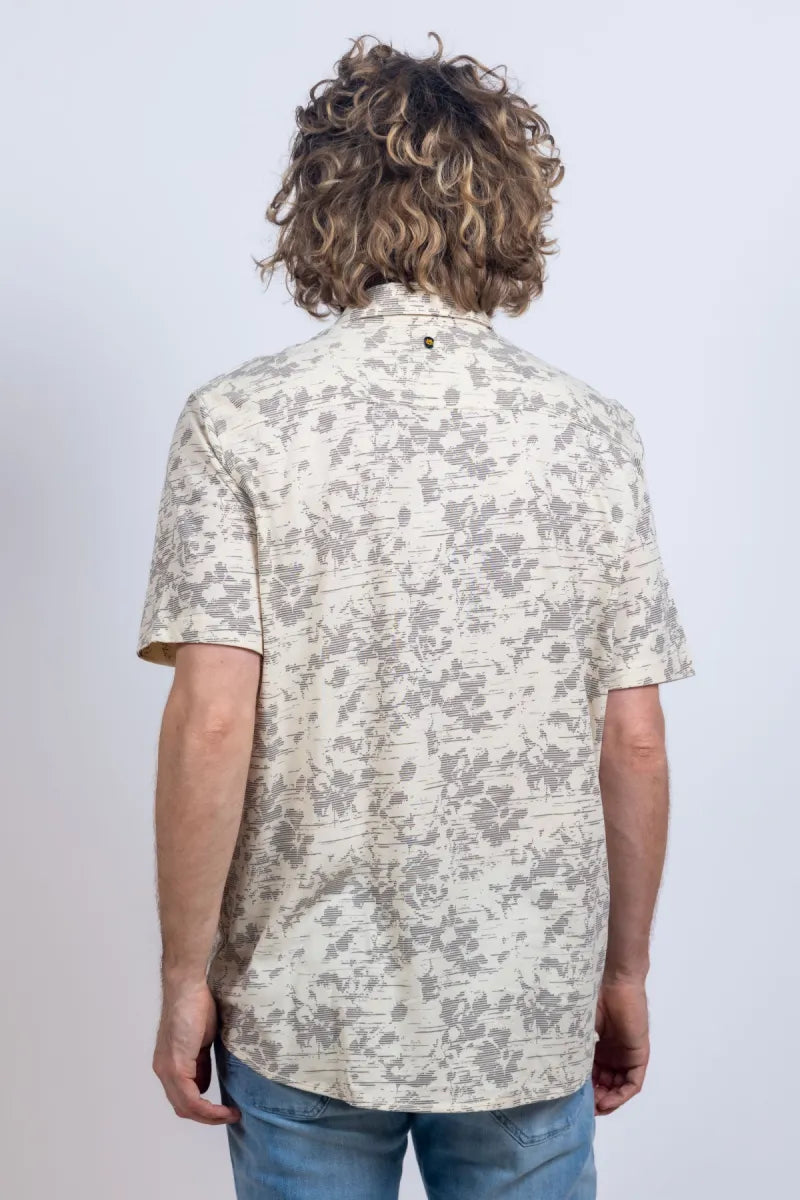 PME PME PSIS2603254 Overhemd met print - Ecru
