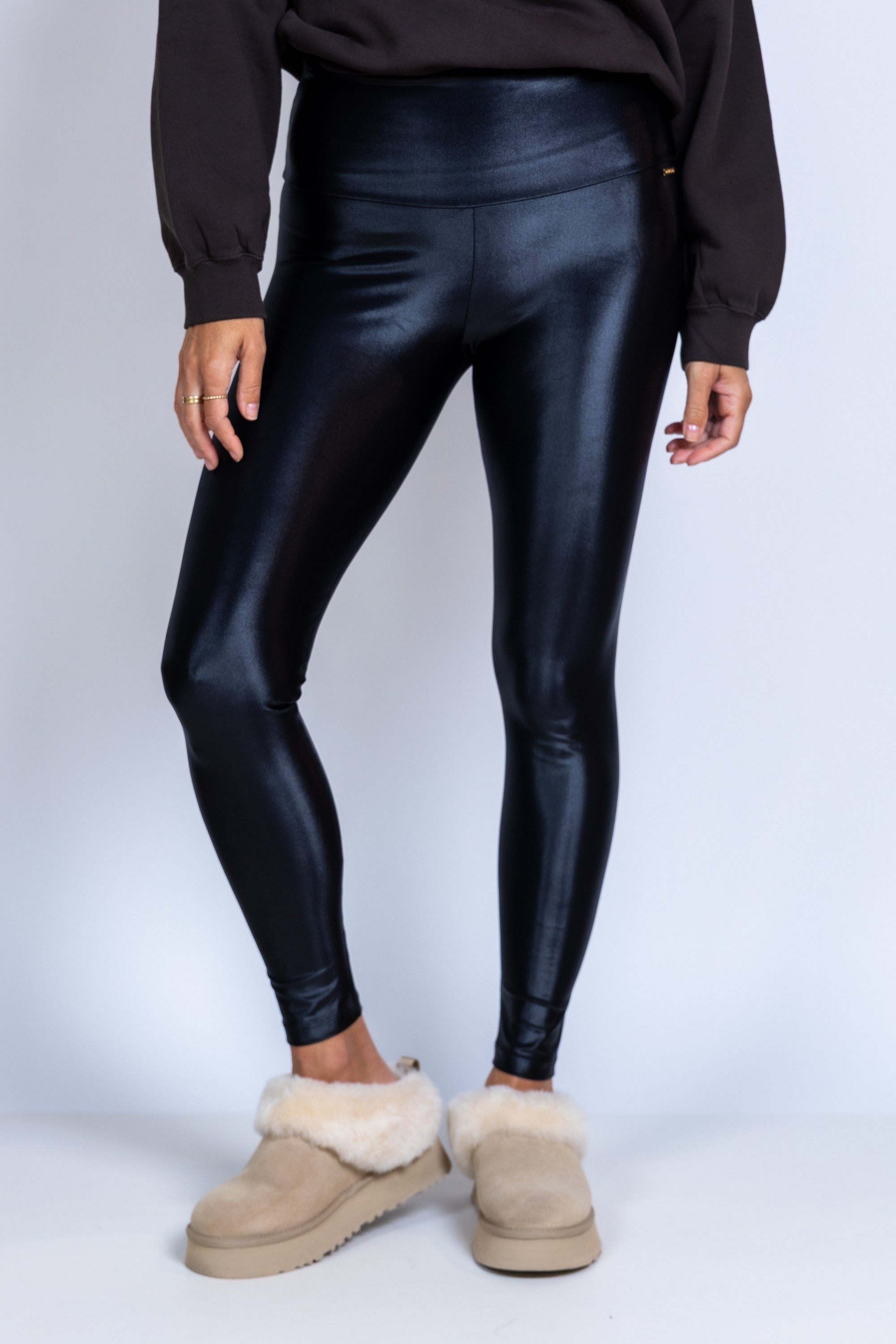 Legging met glans - Zwart