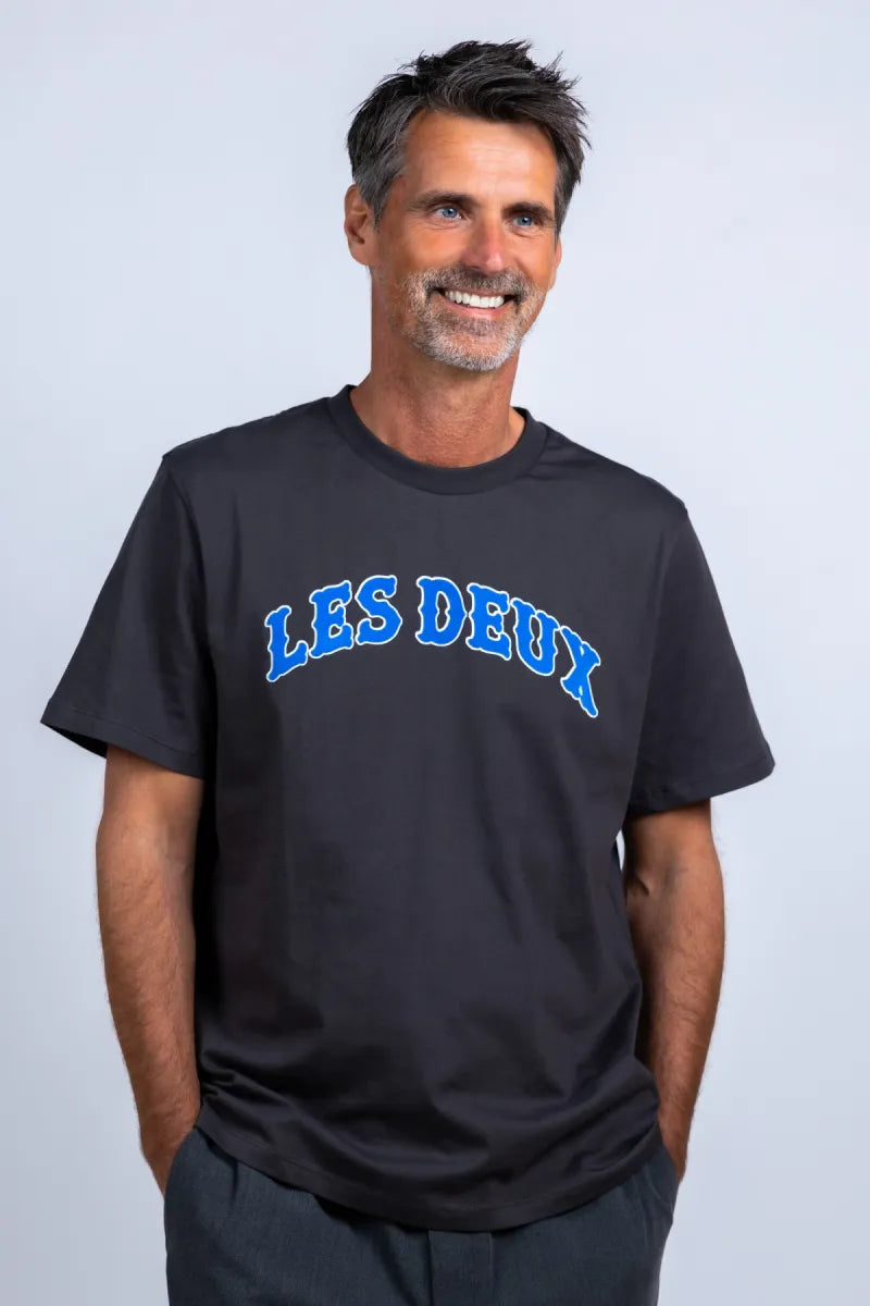 LES DEUX H LES DEUX H 1001004 T-shirt met print - Antraciet