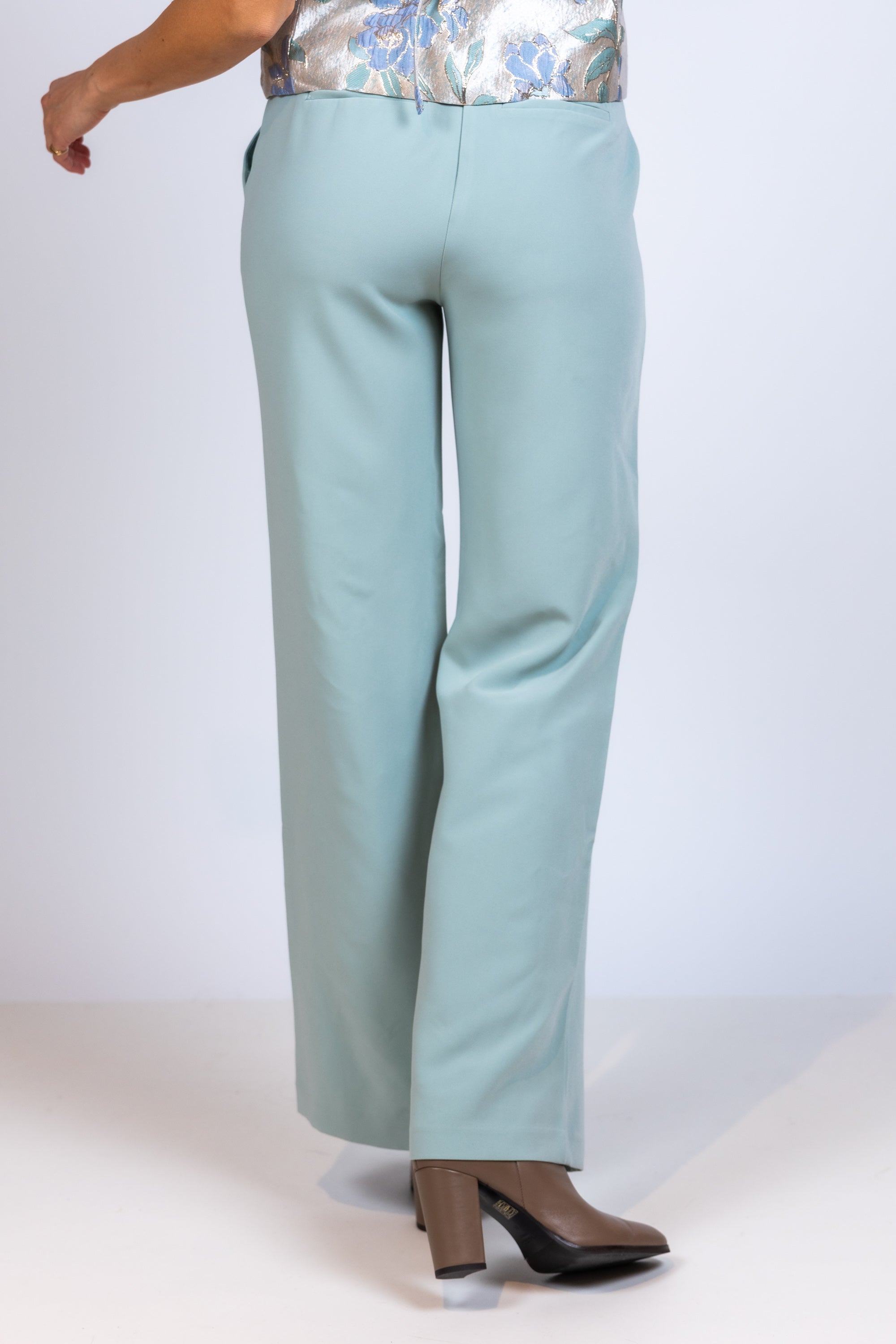 Broek met rechte pijpen - Mint