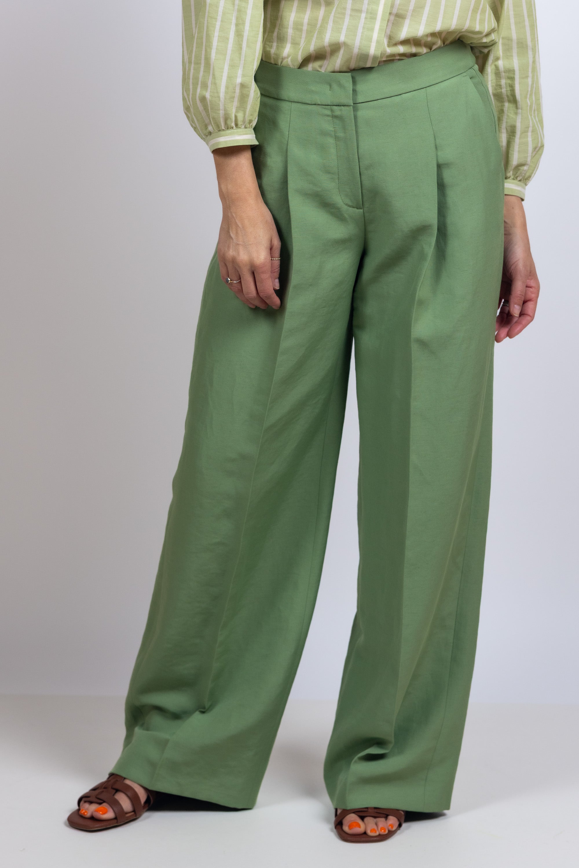 Wijde pantalon - Appelgroen