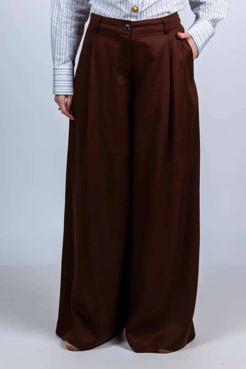 ESSENTIEL ANTWERP ESSENTIEL ANTWERP JUSTICIA Wijde pantalon - Bruin