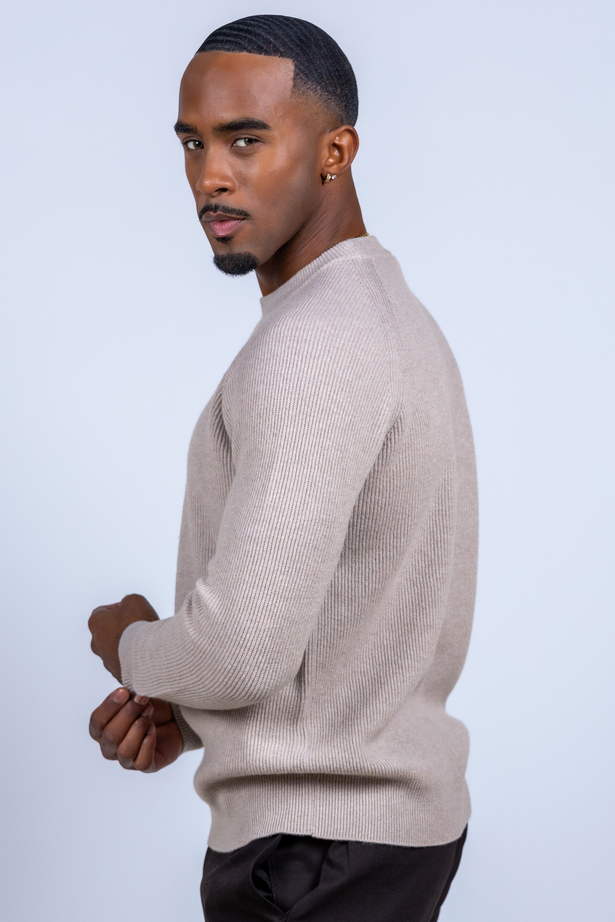 Trui met ronde hals - Taupe