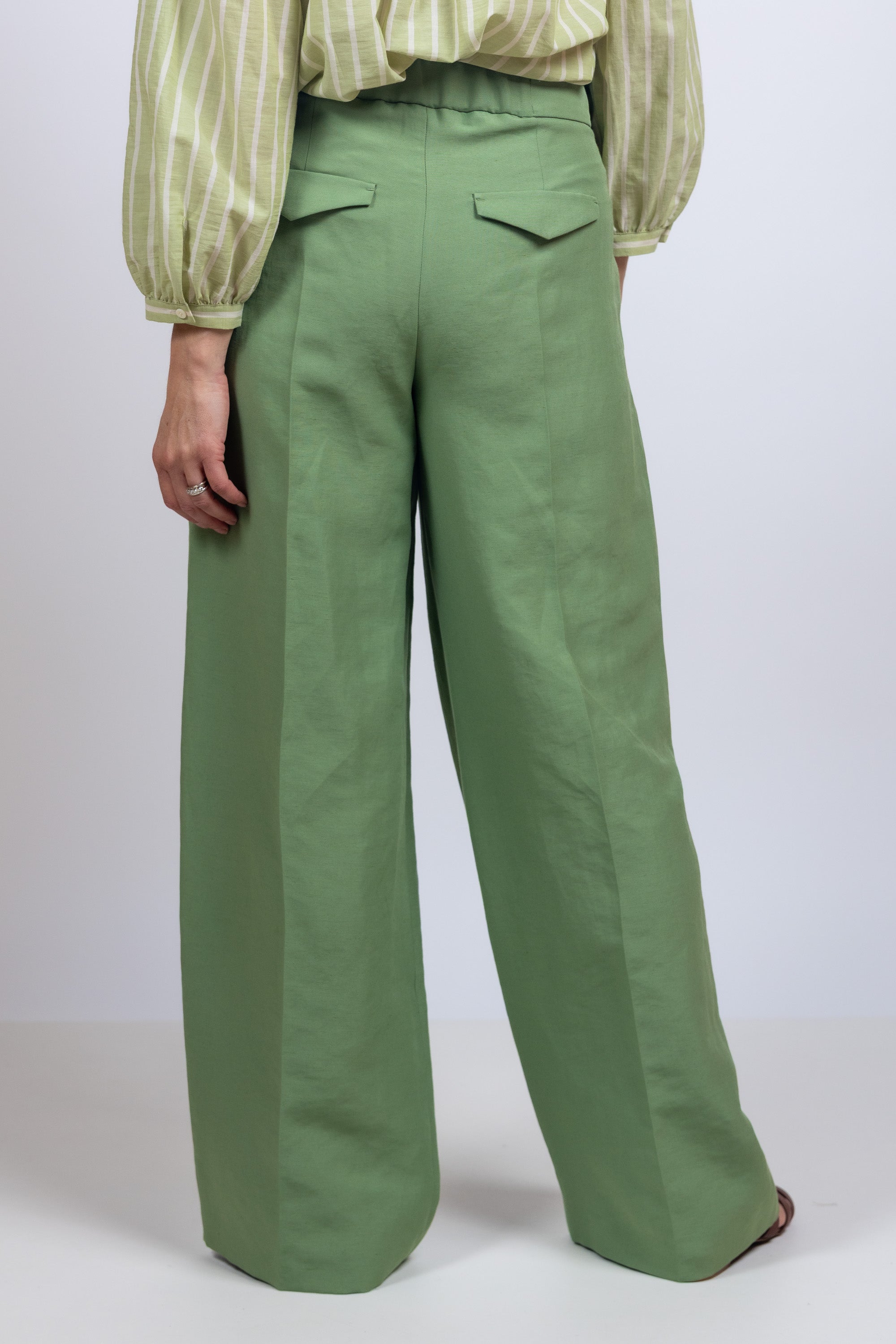 Wijde pantalon - Appelgroen