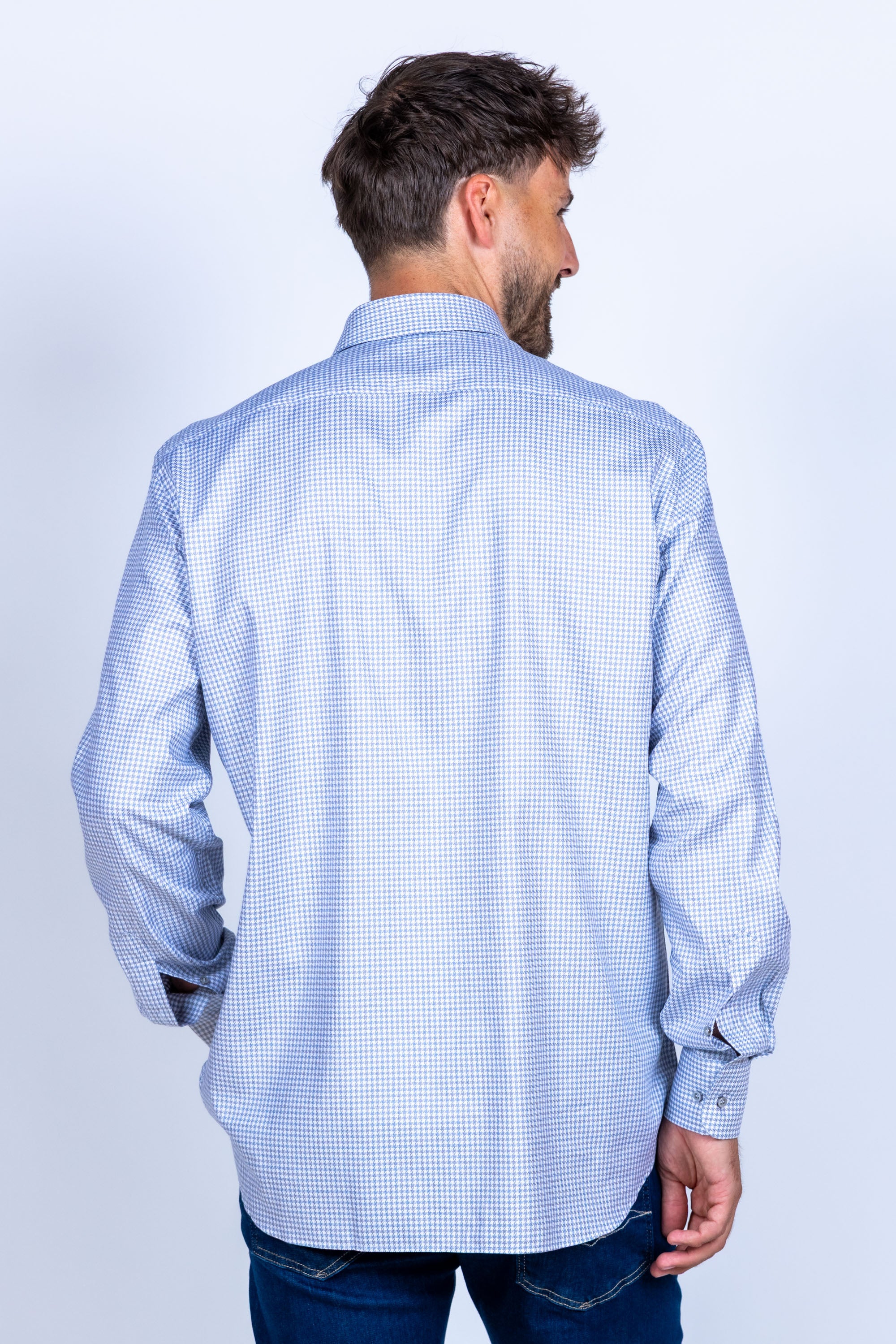 Overhemd met ruitjes - Blauw/grijs
