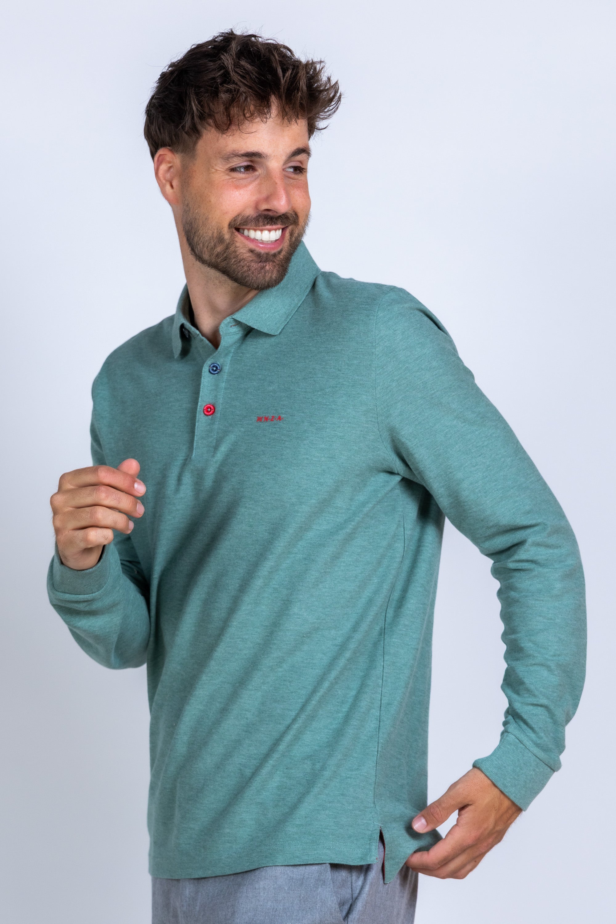 Poloshirt met lange mouwen - Khaki