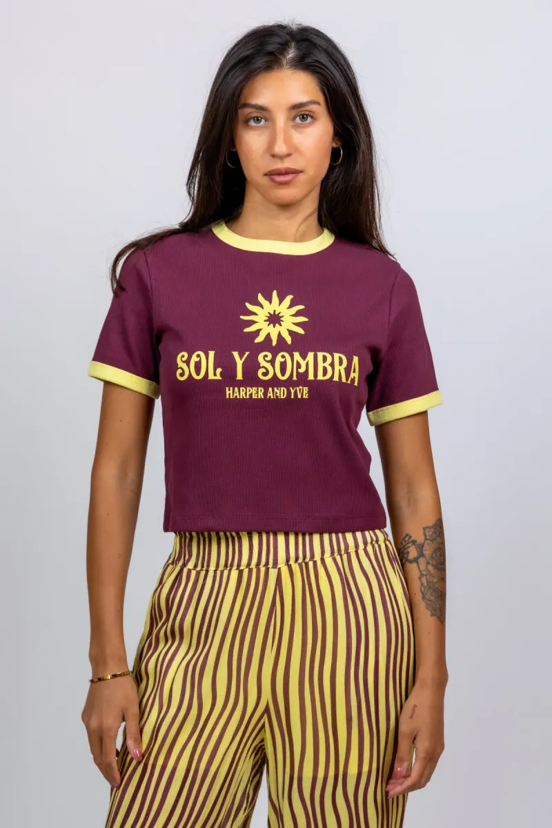 HARPER & YVE HARPER & YVE HS6Y309 T-shirt met print - Burgundy