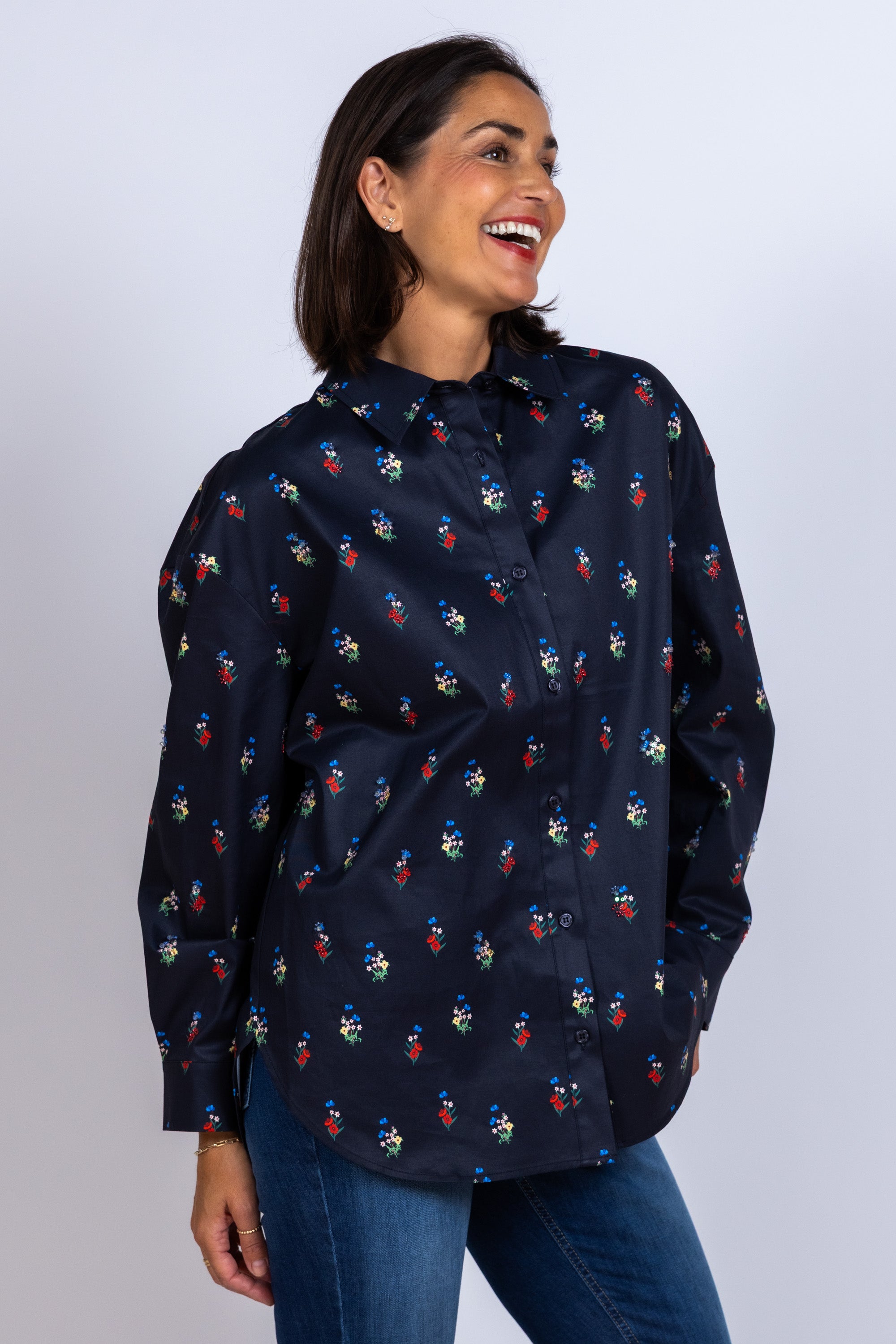 Blouse met print - Marine