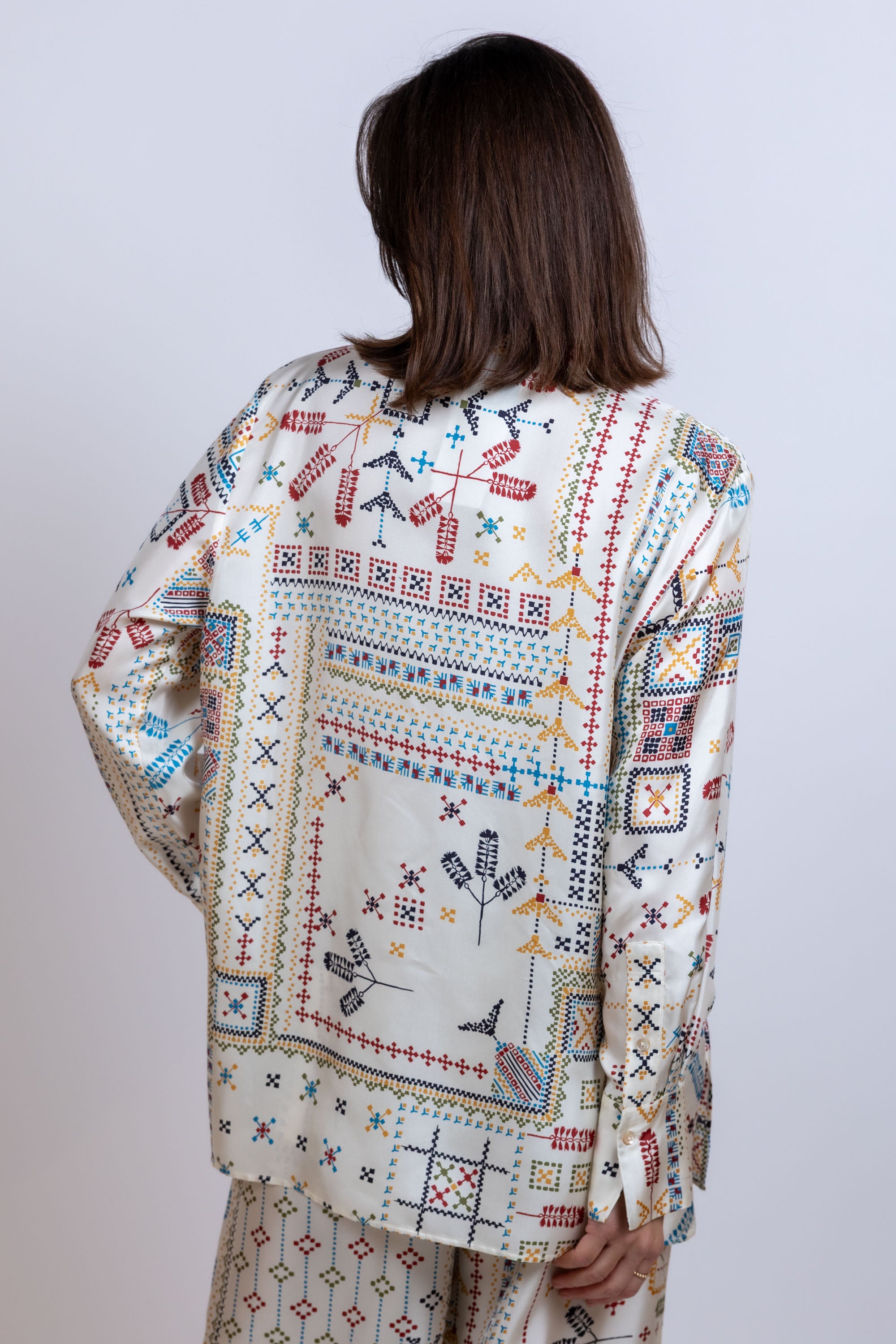 Blouse met print - Ecru