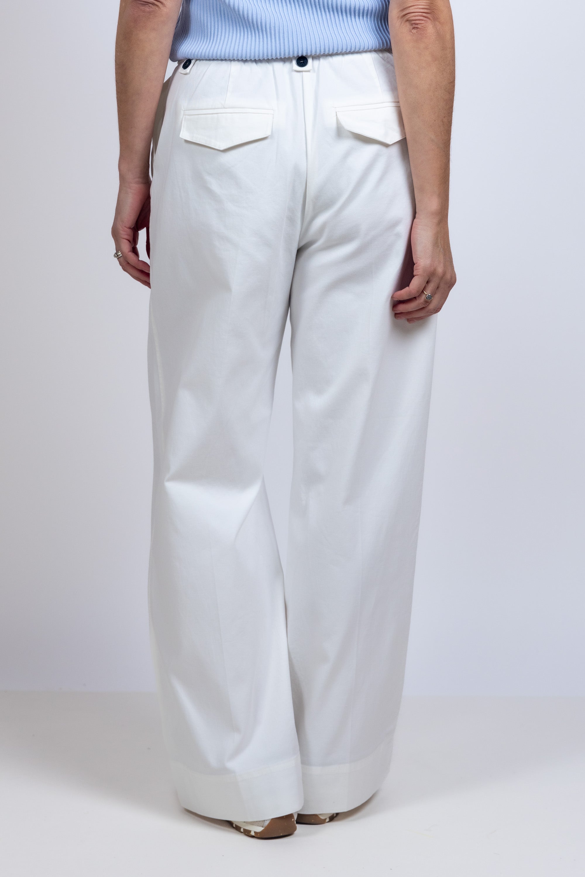 Wijde broek met koord - Wit