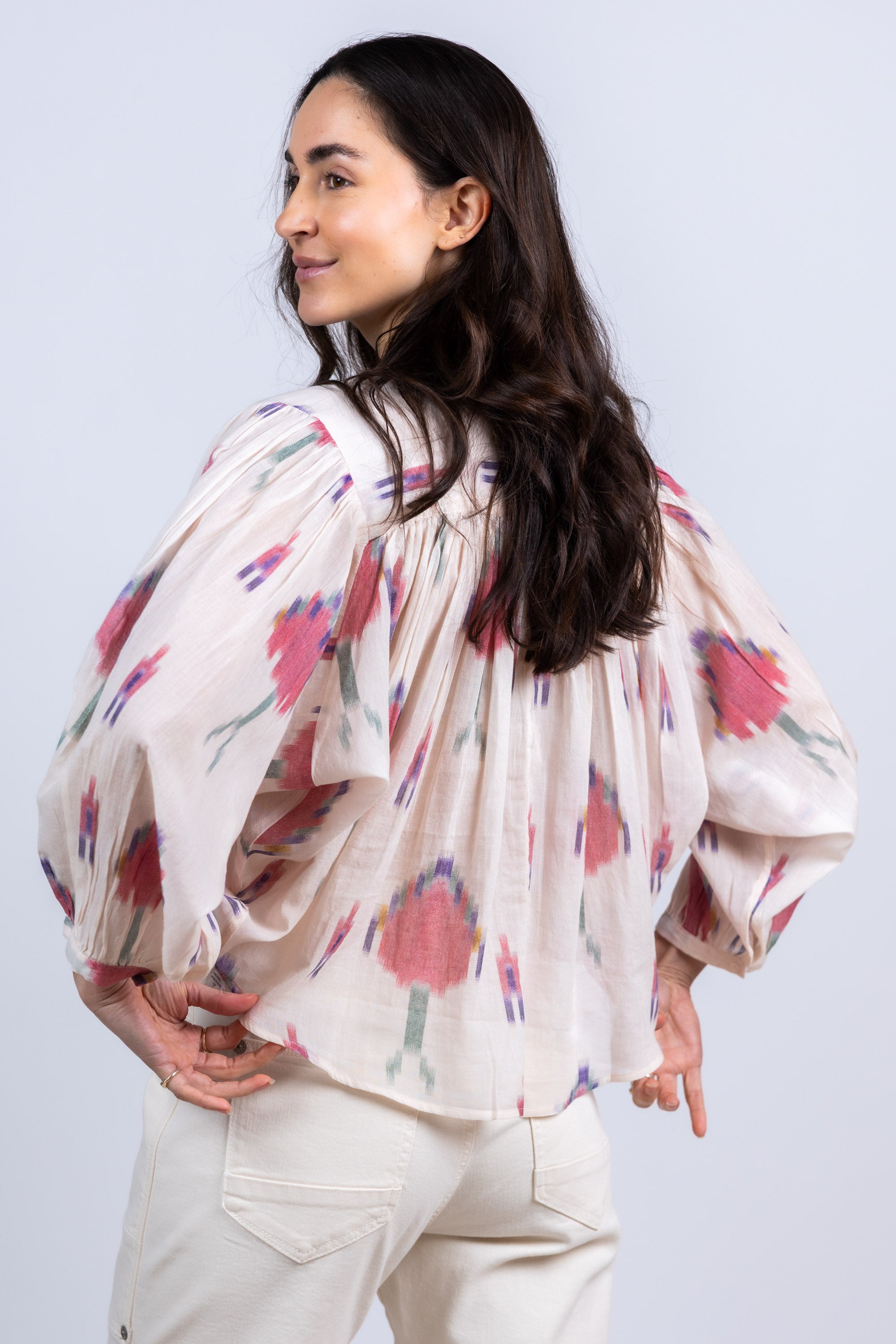 Blouse met print - Ecru