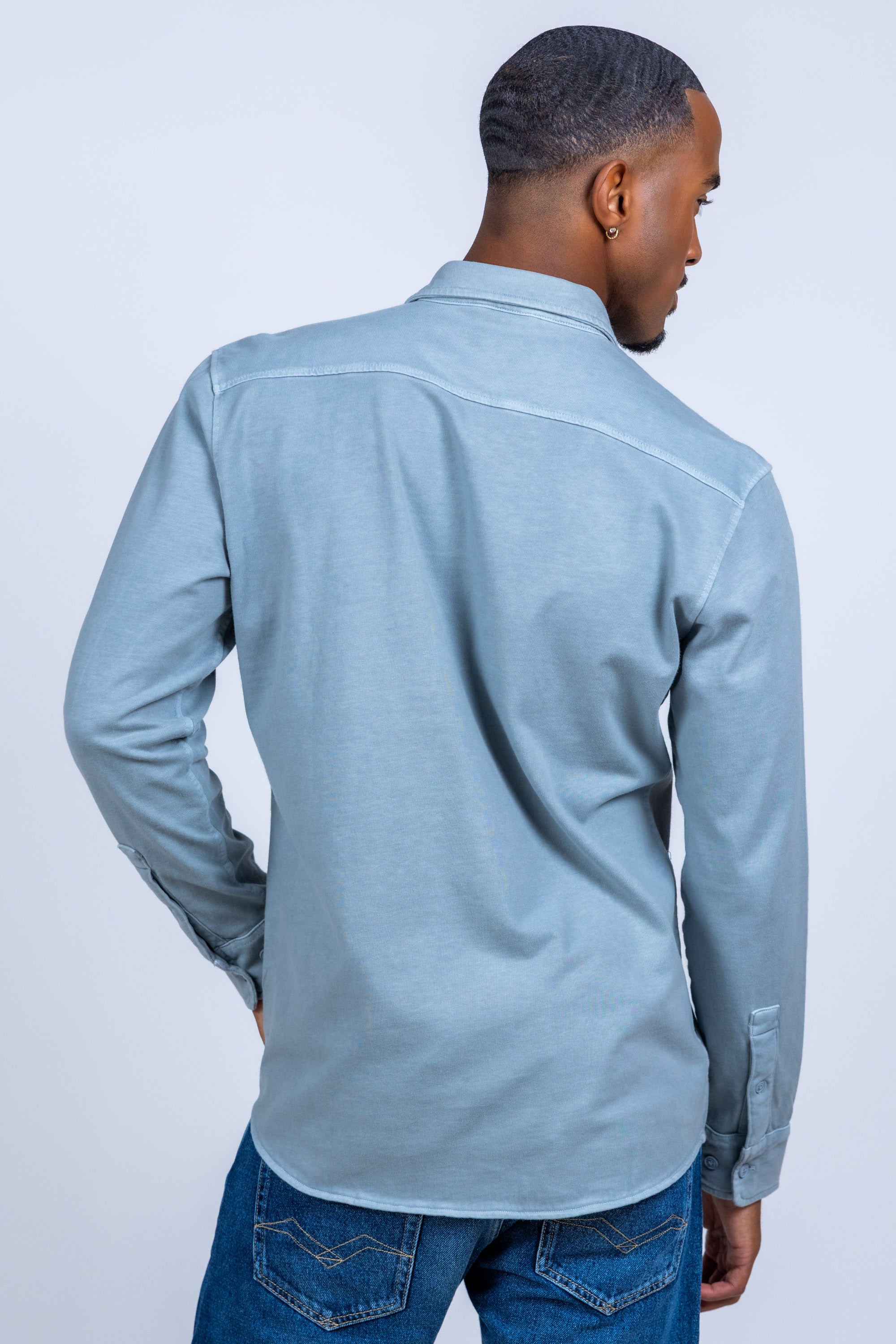 Shirt met borstzak - Bleu