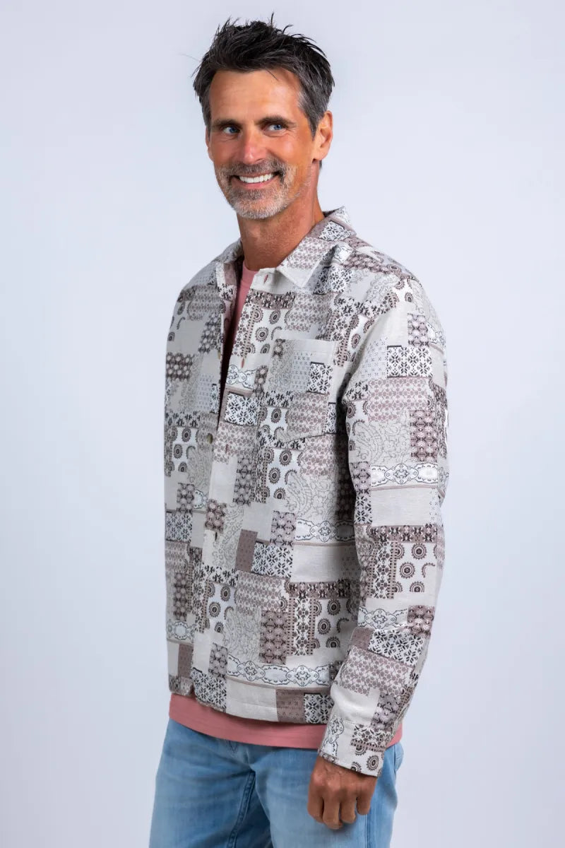 LES DEUX H LES DEUX H 1001514 Jasje met print - Licht taupe
