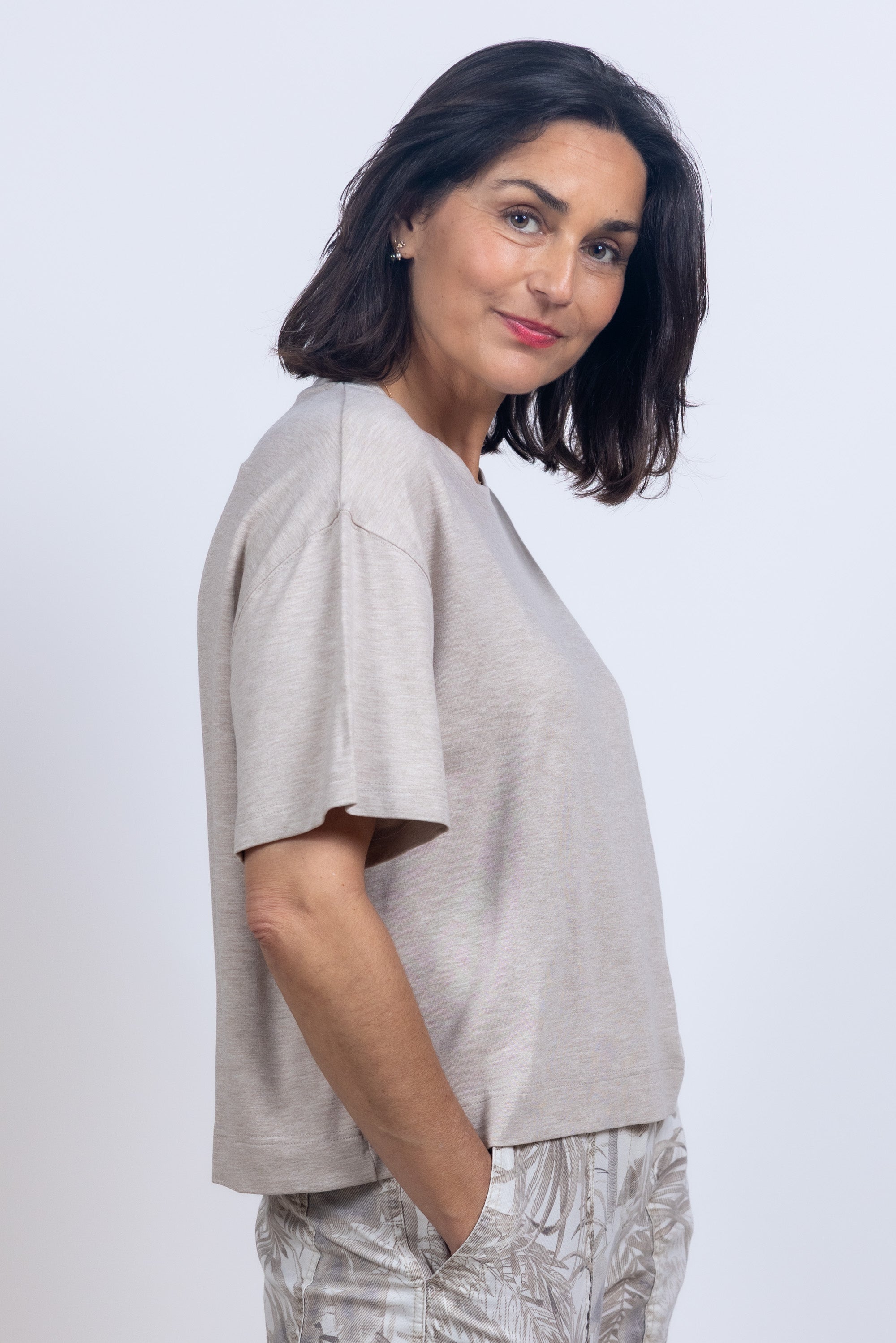 T-shirt met korte mouwen - Beige