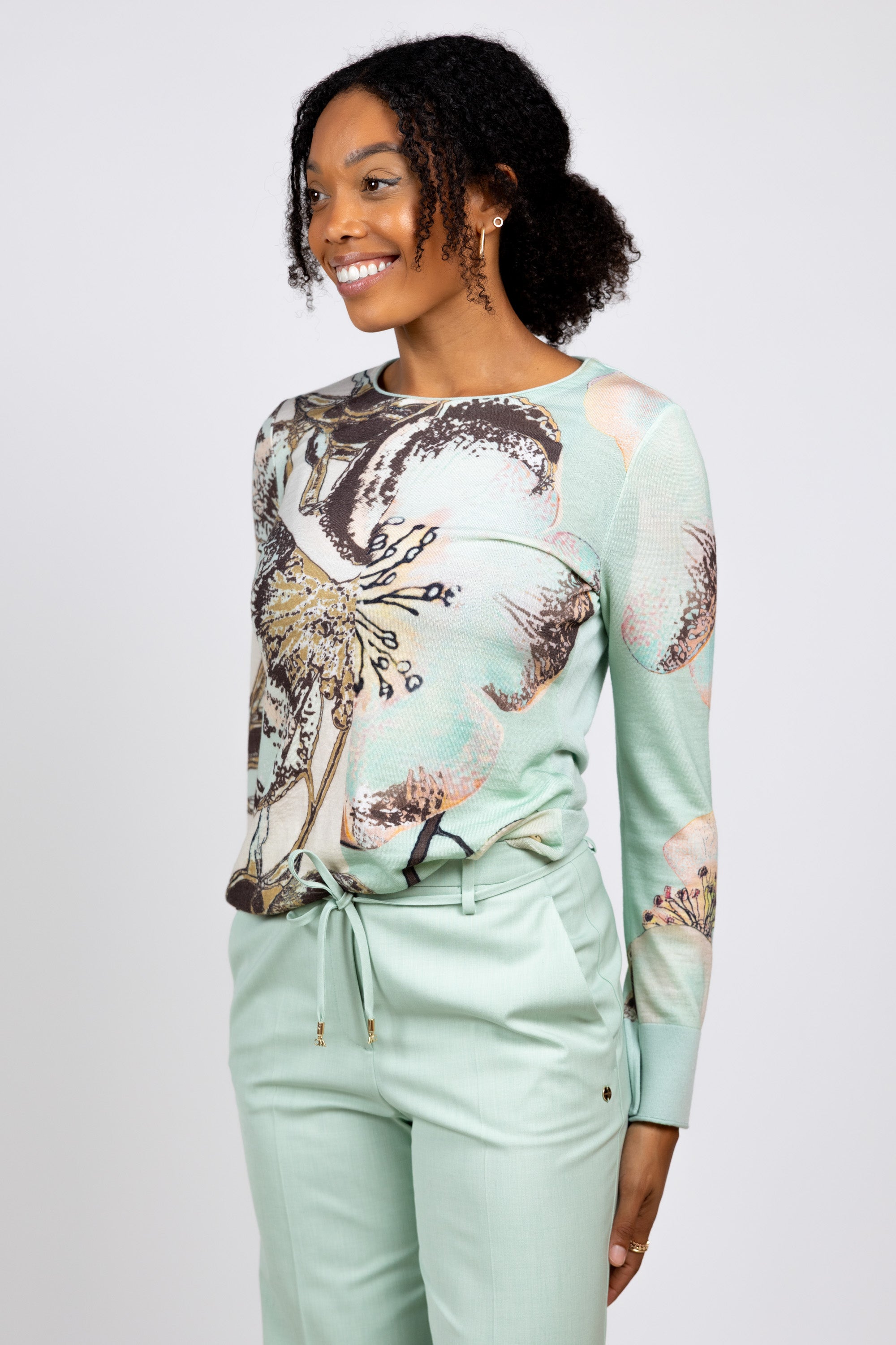 Trui met print - Mint