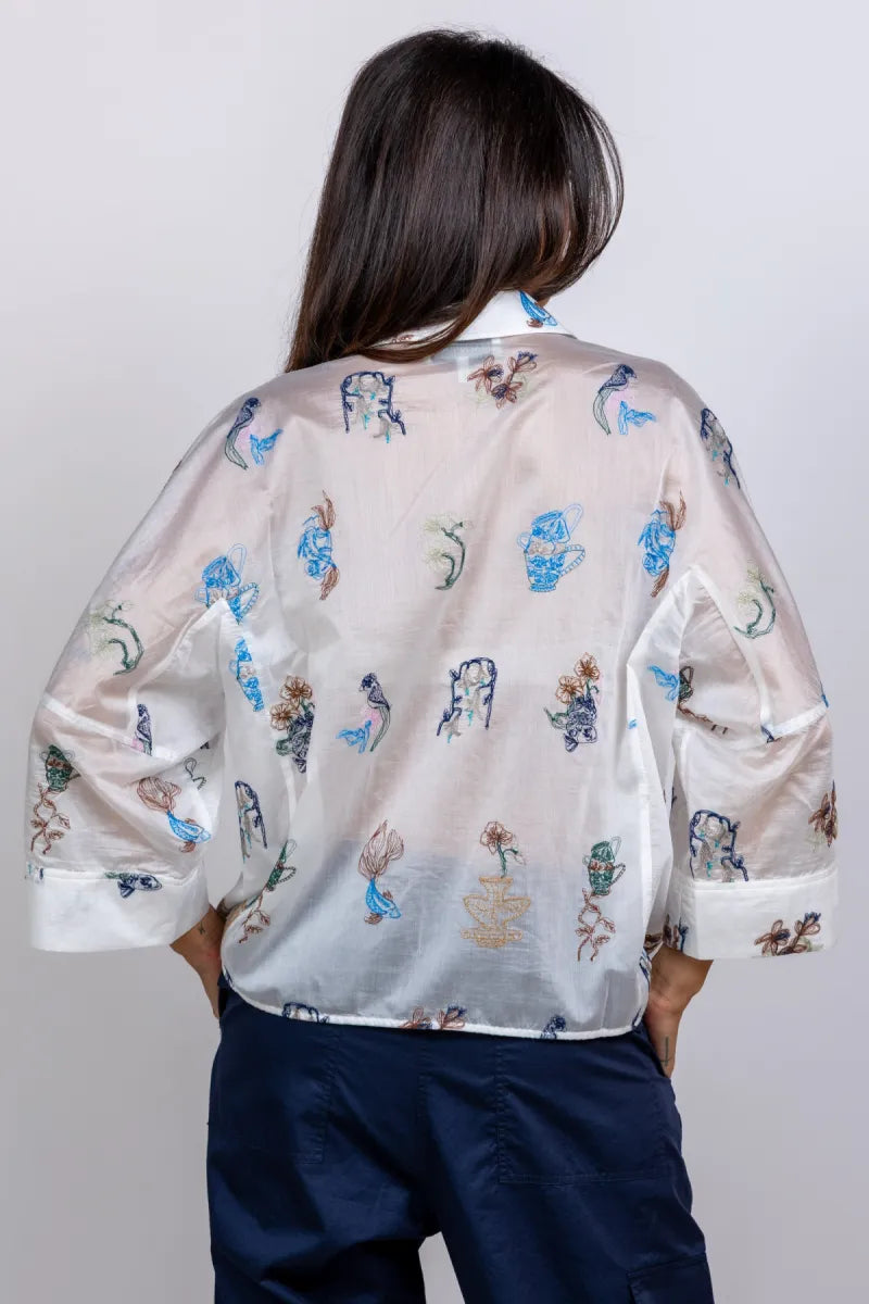 MUNTHE MUNTHE NILSA Blouse met borduursels - Wit