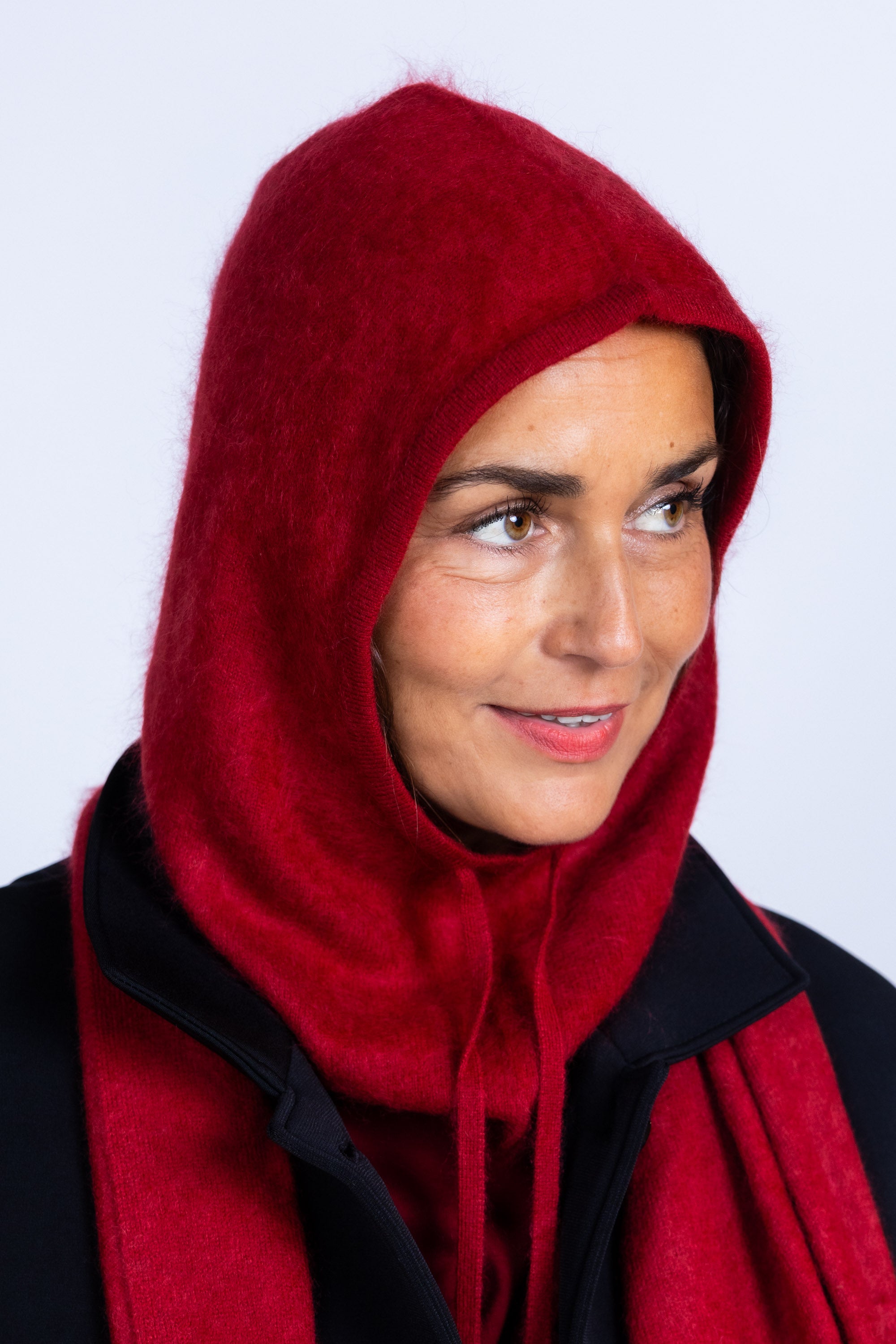 Cashmere capuchon - Donkerrood