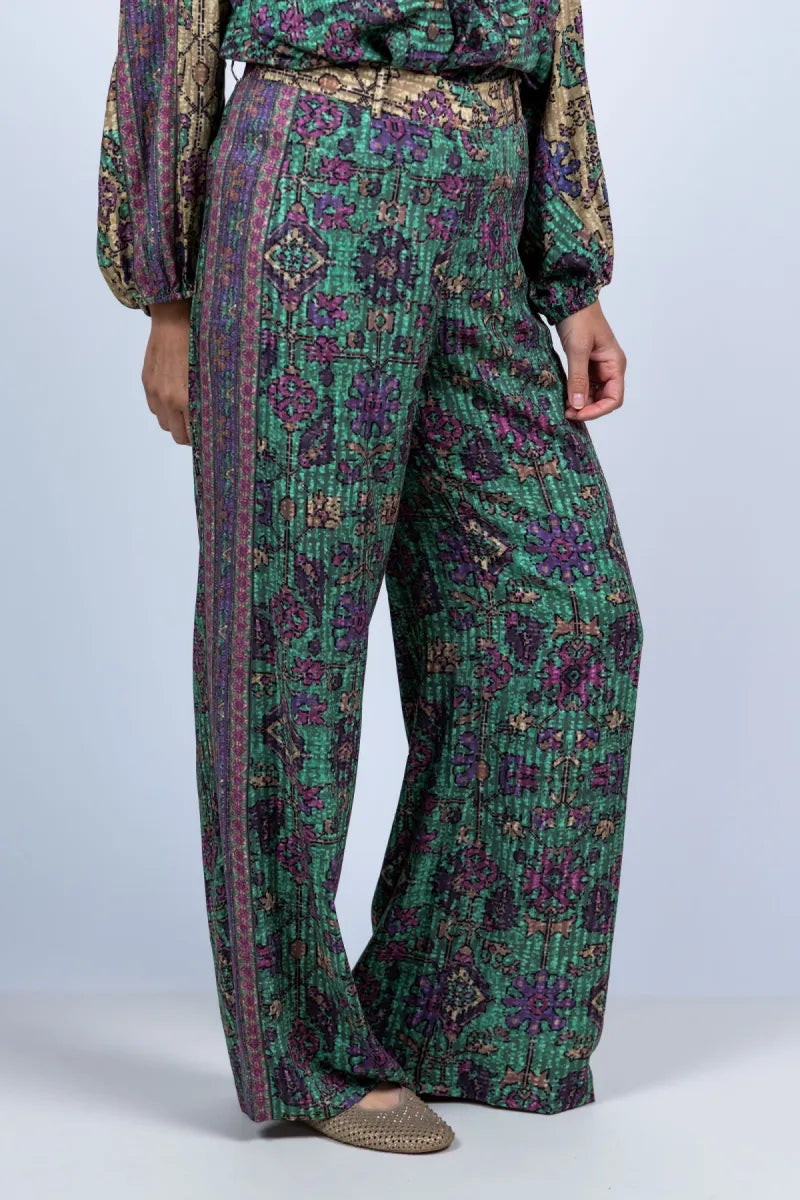 BA&SH BA&SH PALI PANTS BA&SH PALI PANTS Wijde broek met print - Flessegroen