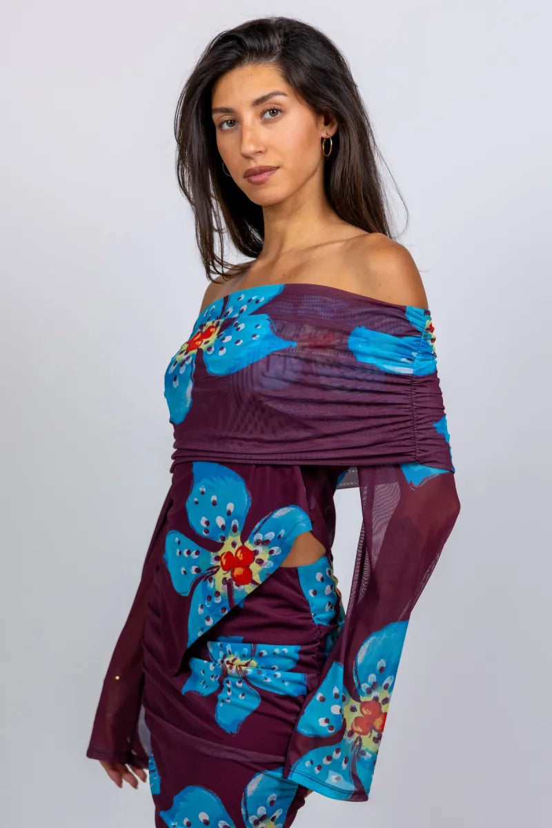 HARPER & YVE HARPER & YVE HS6T500 Top met bloemenprint - Burgundy